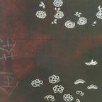 Antique Japanese Katagami Paper Kimono Stencil Katazome Design Flowers C834