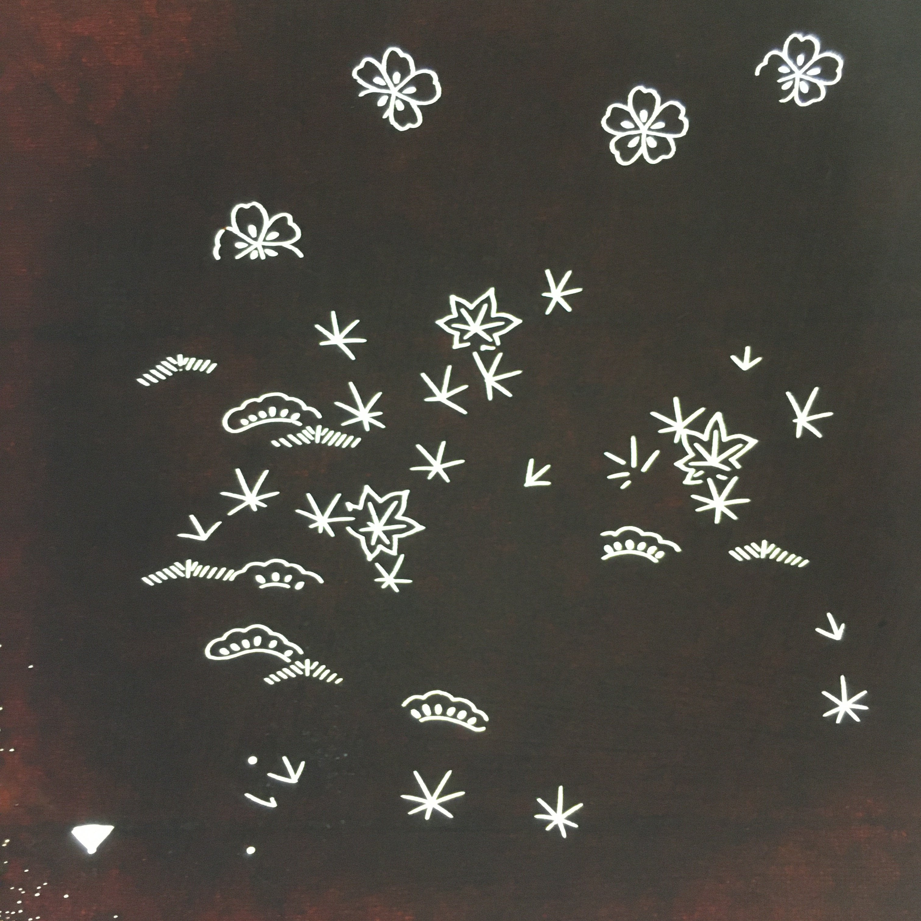 Antique Japanese Katagami Paper Kimono Stencil Katazome Design Flowers C834