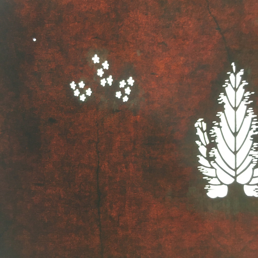 Antique Japanese Katagami Paper Kimono Stencil Katazome Design Pine Leaf C818