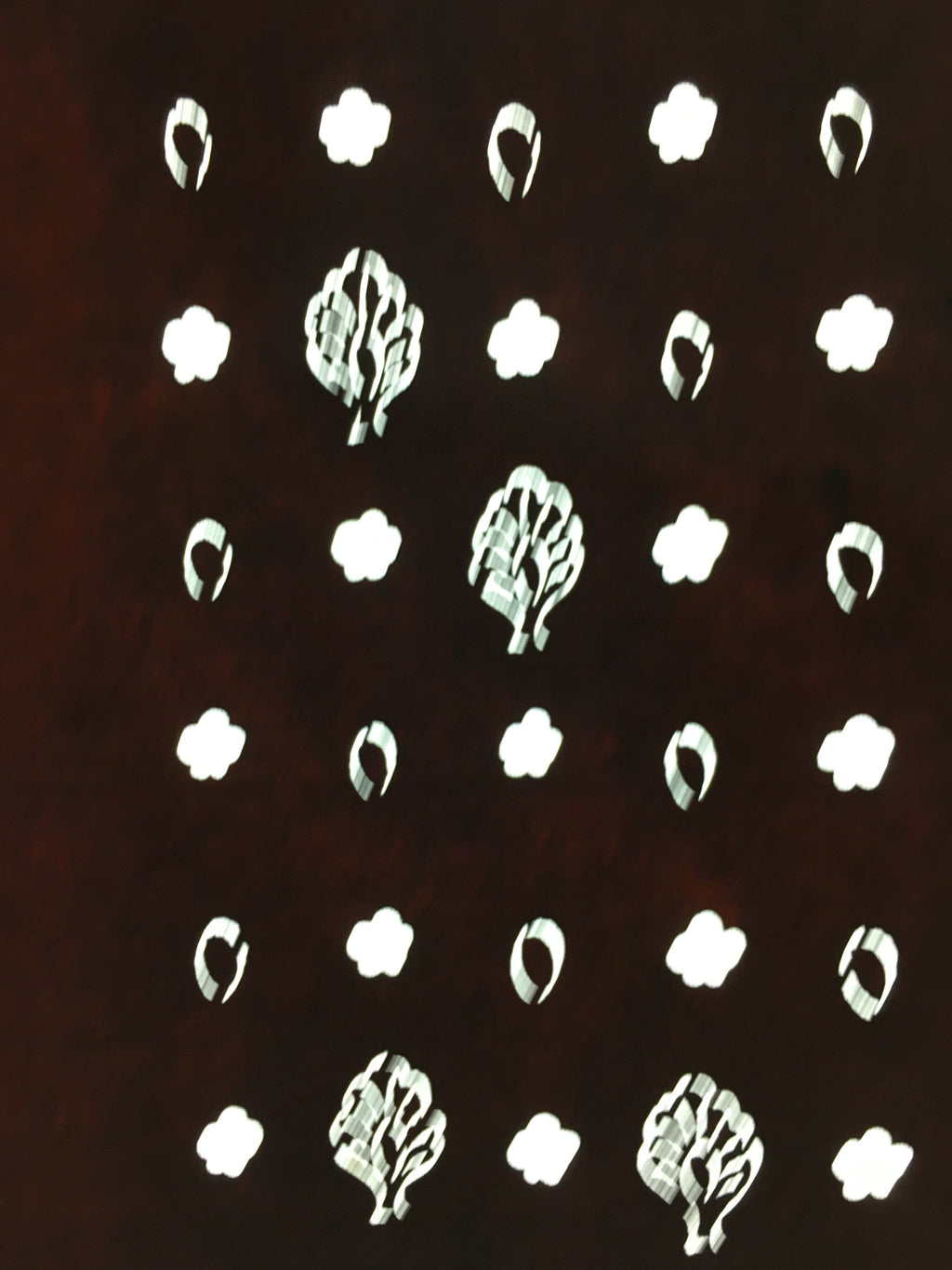 Antique Japanese Katagami Paper Kimono Stencil Katazome Design Tree Flower C833