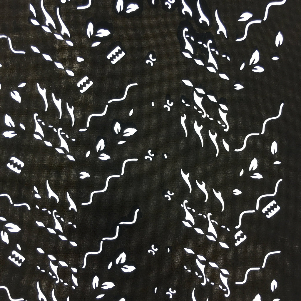 Antique Japanese Katagami Paper Kimono Stencil Katazome Design Wavy C831