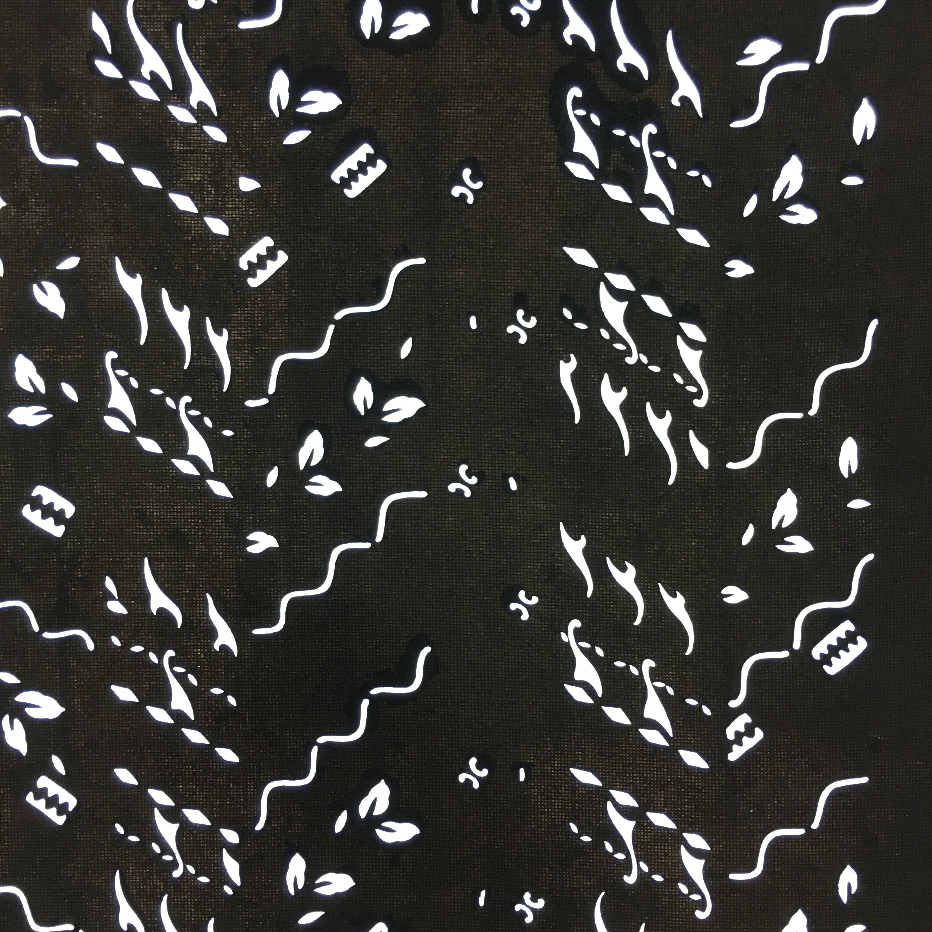 Antique Japanese Katagami Paper Kimono Stencil Katazome Design Wavy C831