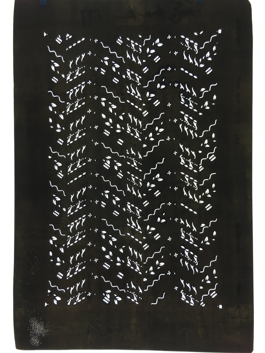 Antique Japanese Katagami Paper Kimono Stencil Katazome Design Wavy C831