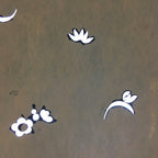 Antique Japanese Katagami Paper Kimono Stencil Katazome Floral Design C635