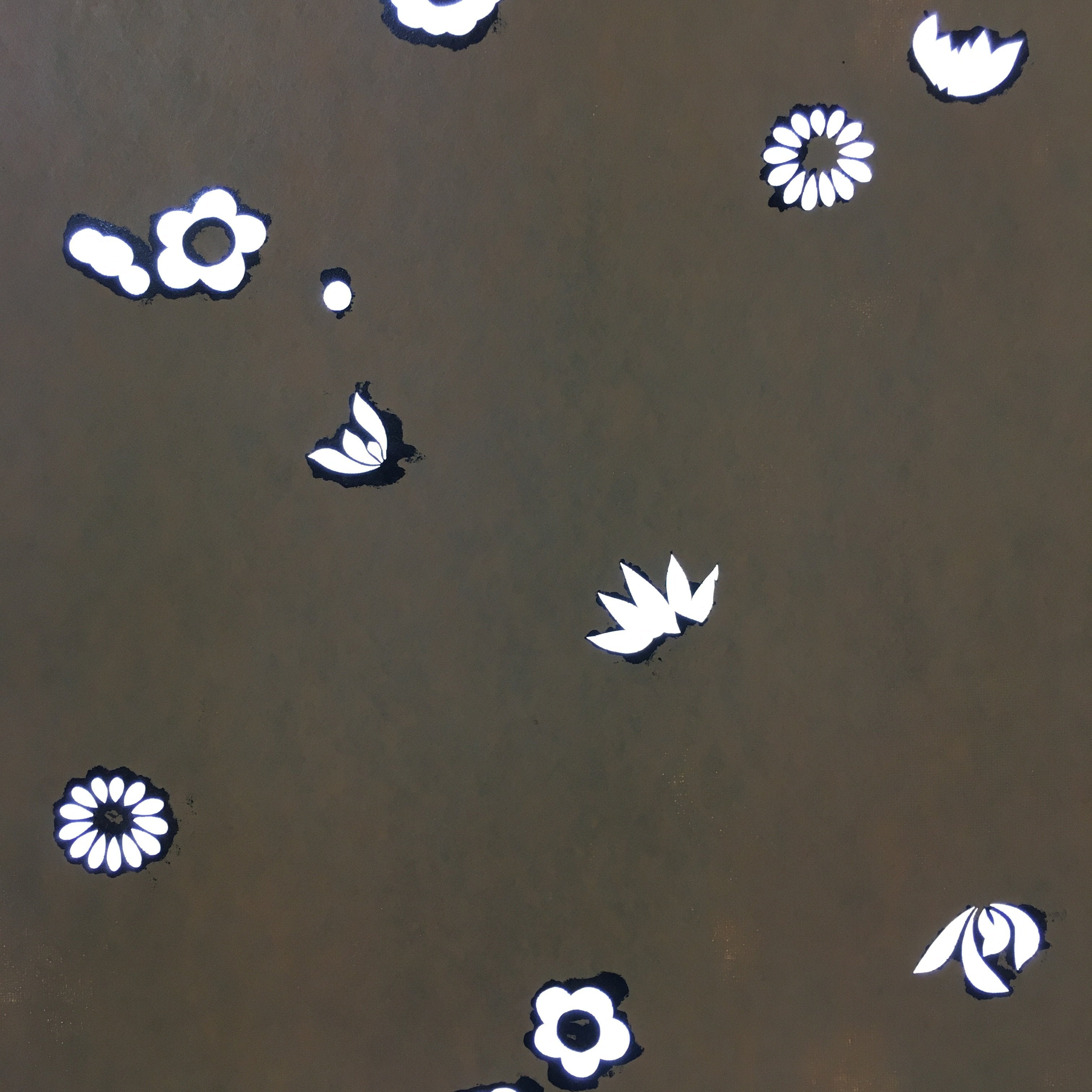 Antique Japanese Katagami Paper Kimono Stencil Katazome Floral Design C640