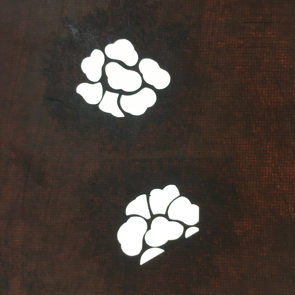 Antique Japanese Katagami Paper Kimono Stencil Katazome Floral Design C665