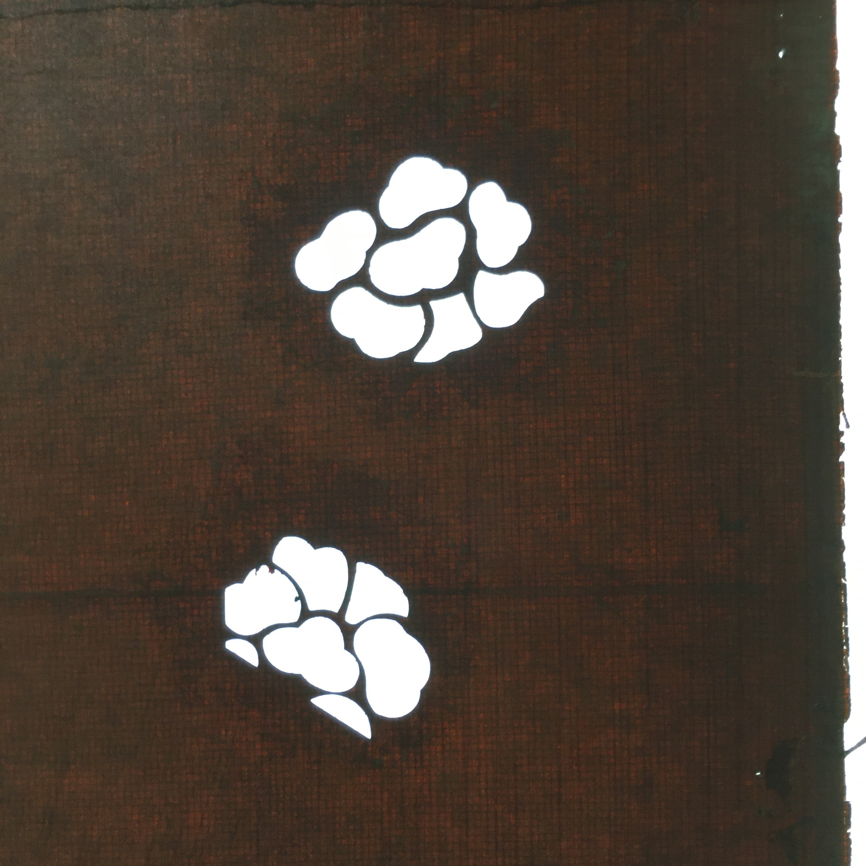 Antique Japanese Katagami Paper Kimono Stencil Katazome Floral Design C665