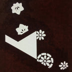 Antique Japanese Katagami Paper Kimono Stencil Katazome Floral Design C665
