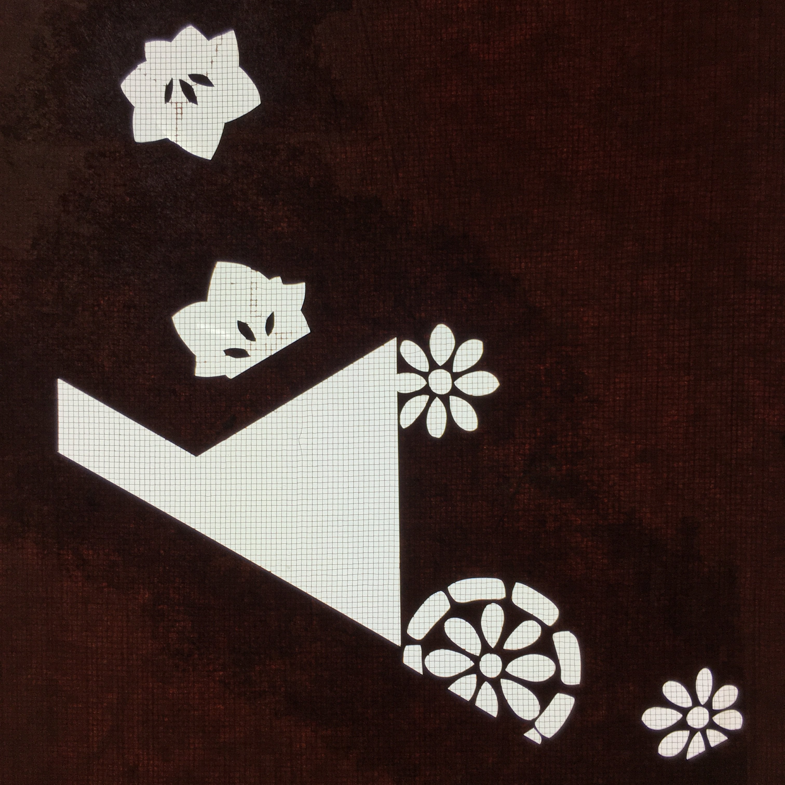 Antique Japanese Katagami Paper Kimono Stencil Katazome Floral Design C665
