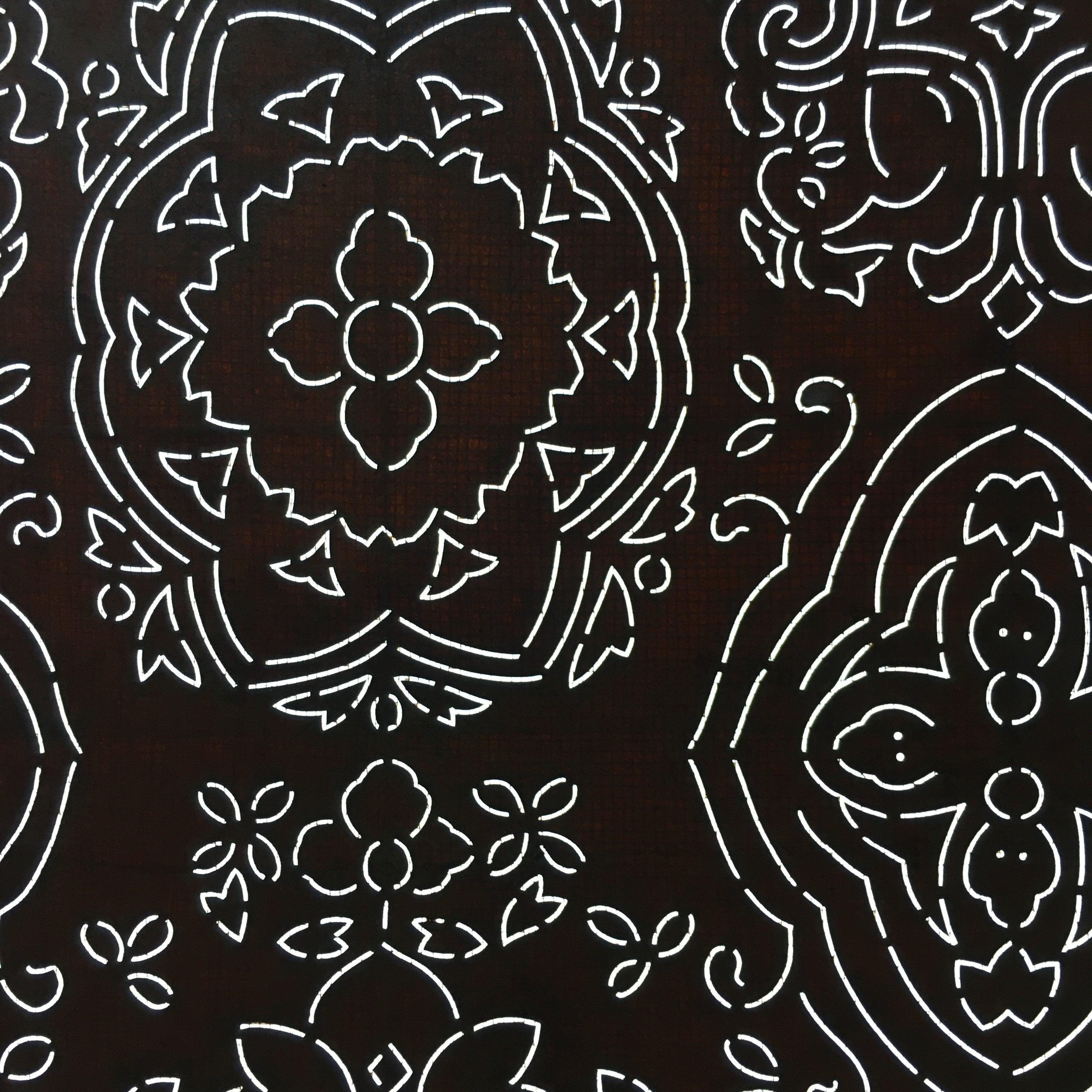 Antique Japanese Katagami Paper Kimono Stencil Katazome Floral Design C695