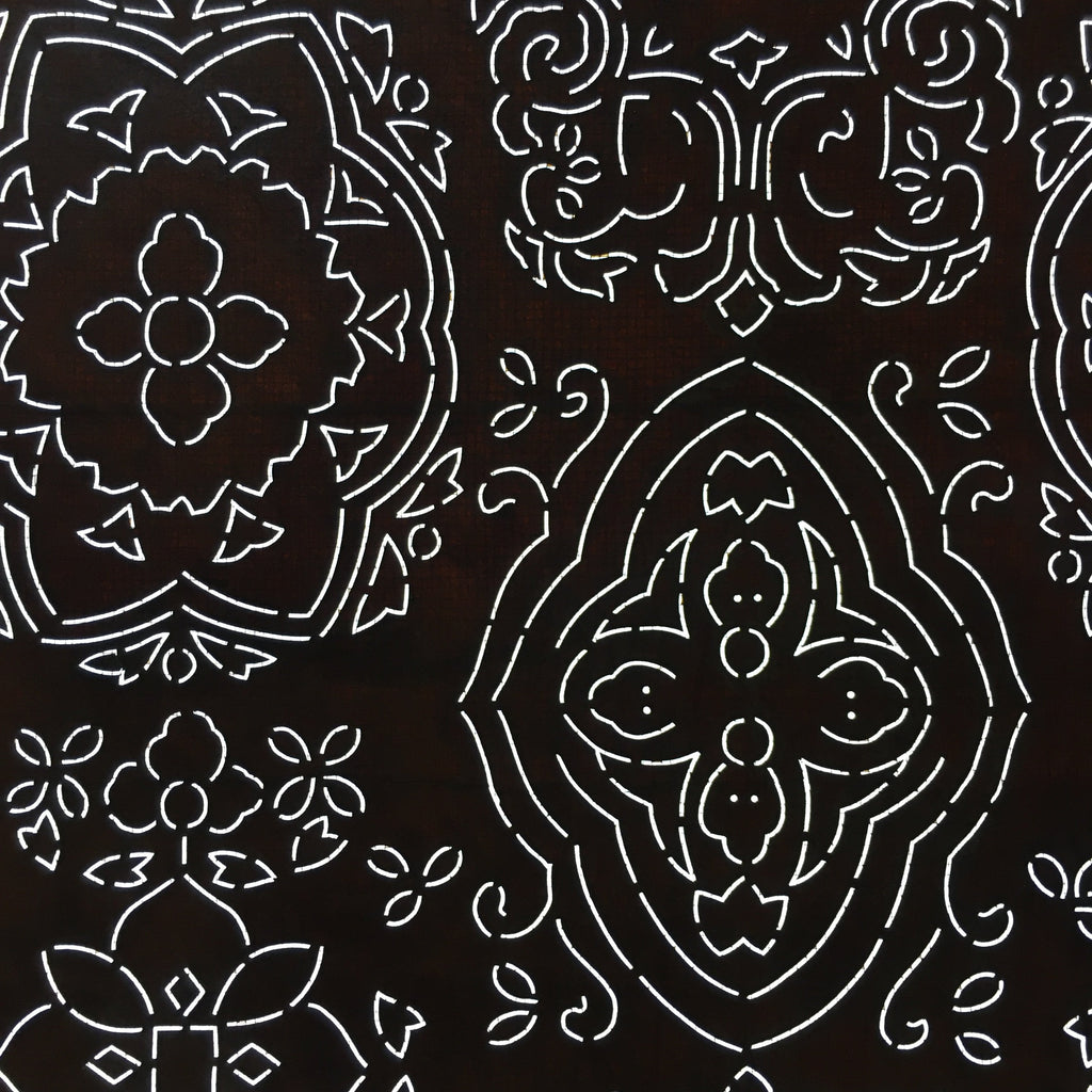 Antique Japanese Katagami Paper Kimono Stencil Katazome Floral Design C695