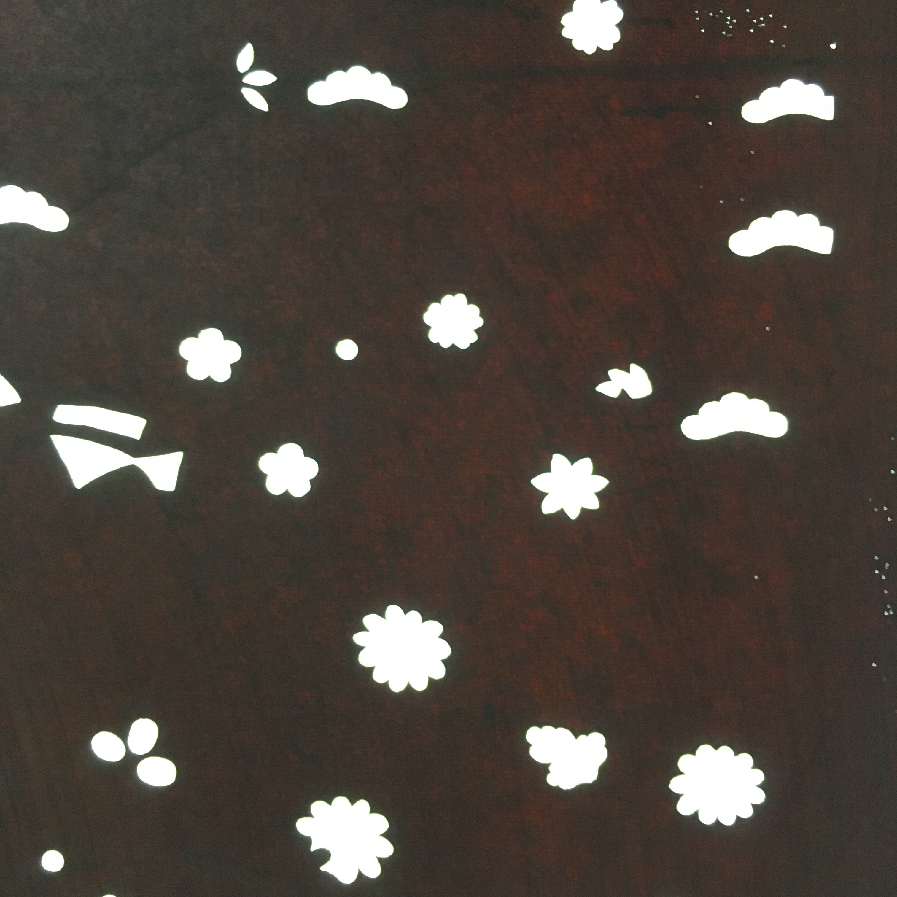 Antique Japanese Katagami Paper Kimono Stencil Katazome Flower Design C673