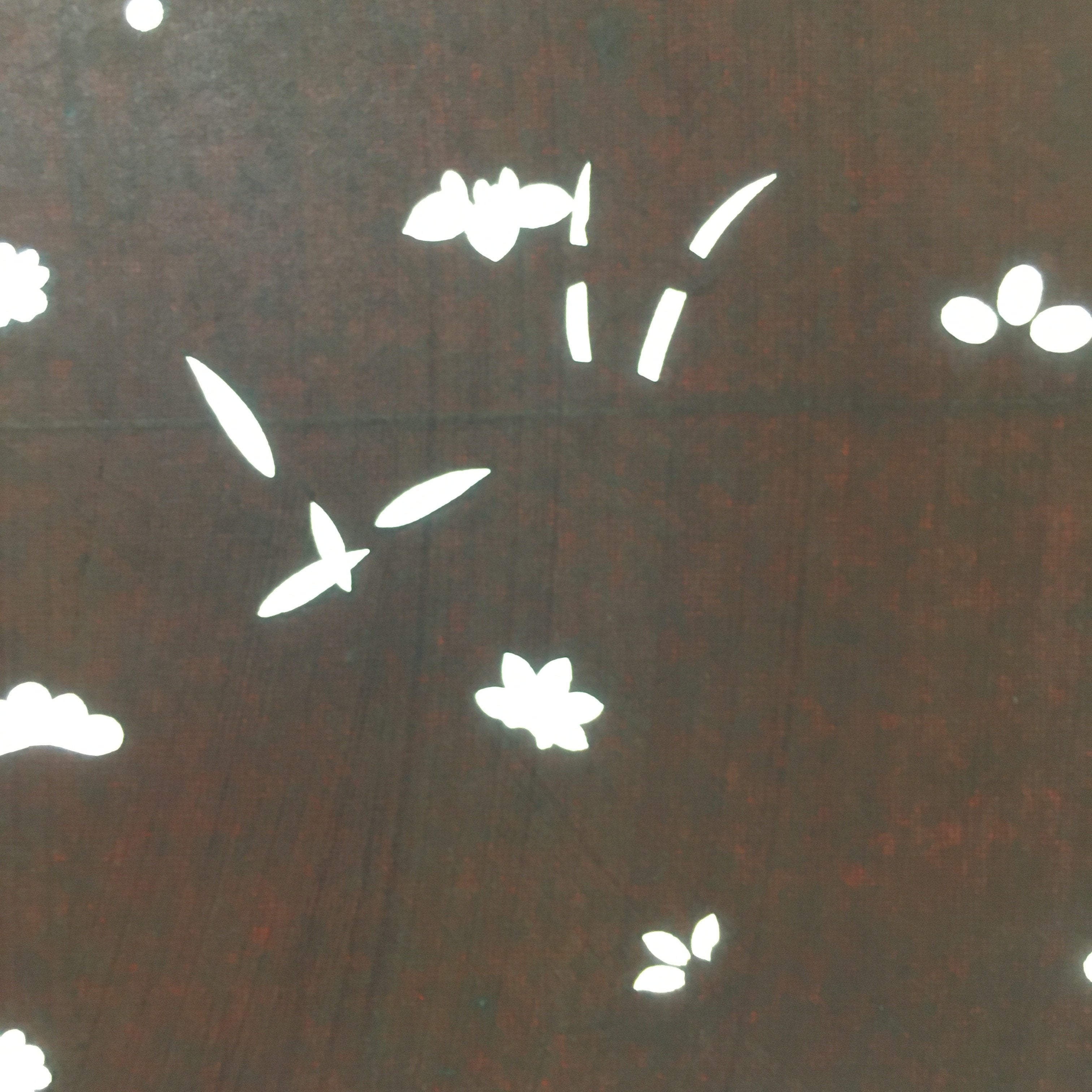Antique Japanese Katagami Paper Kimono Stencil Katazome Flower Design C673