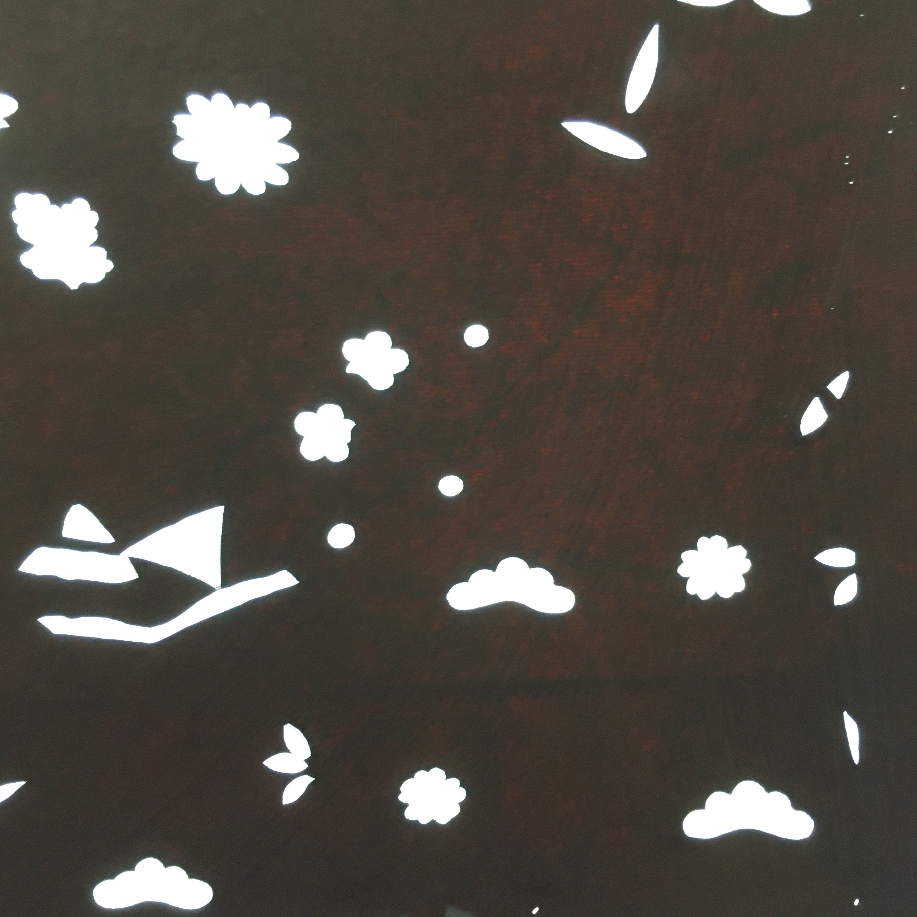 Antique Japanese Katagami Paper Kimono Stencil Katazome Flower Design C673