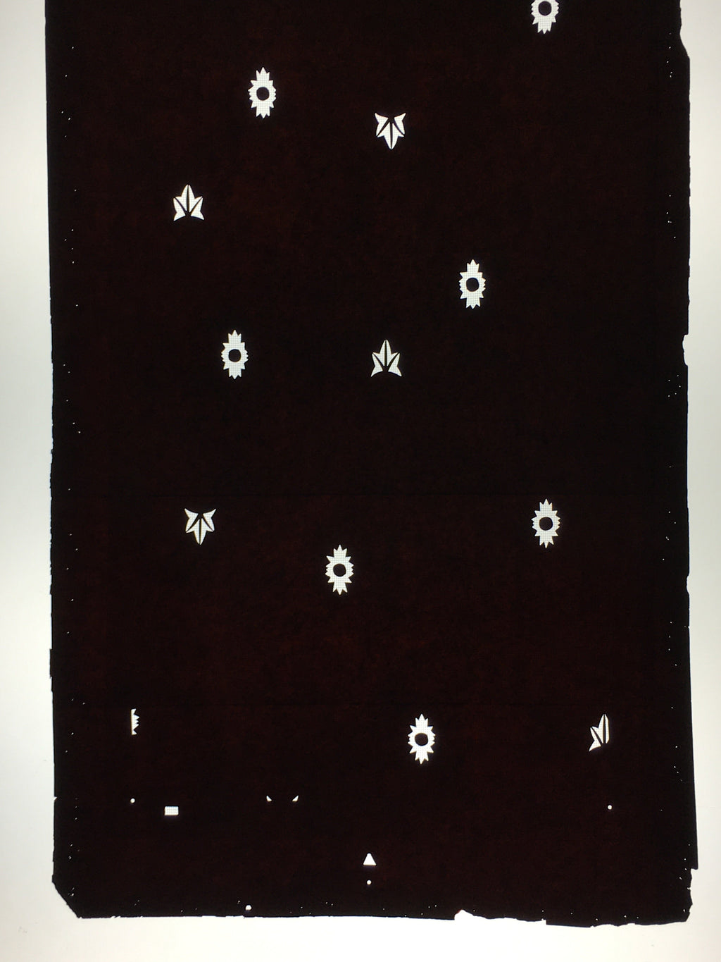 Antique Japanese Katagami Paper Kimono Stencil Katazome Flower Leaf Pattern C872