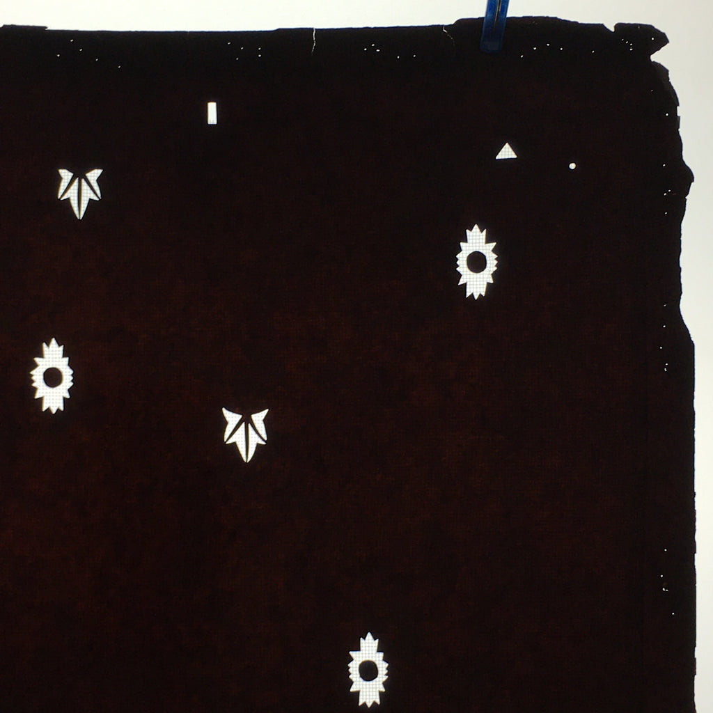 Antique Japanese Katagami Paper Kimono Stencil Katazome Flower Leaf Pattern C872