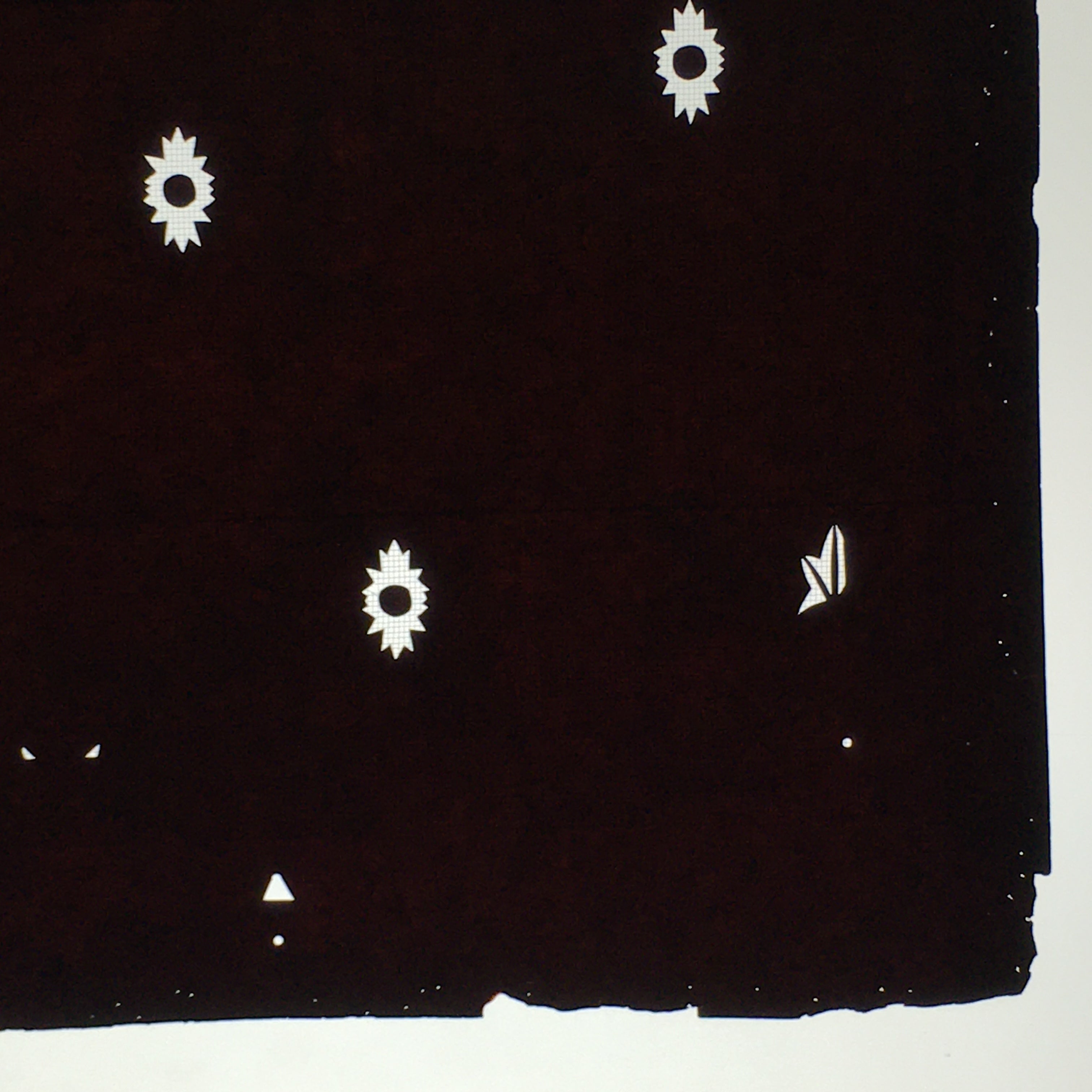 Antique Japanese Katagami Paper Kimono Stencil Katazome Flower Leaf Pattern C872