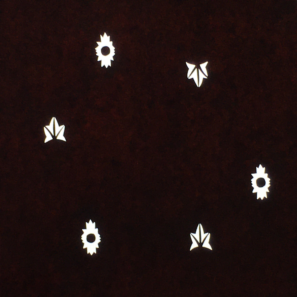 Antique Japanese Katagami Paper Kimono Stencil Katazome Flower Leaf Pattern C872