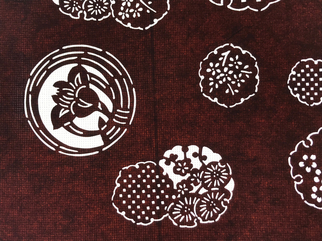 Antique Japanese Katagami Paper Kimono Stencil Katazome Flower Medley A627