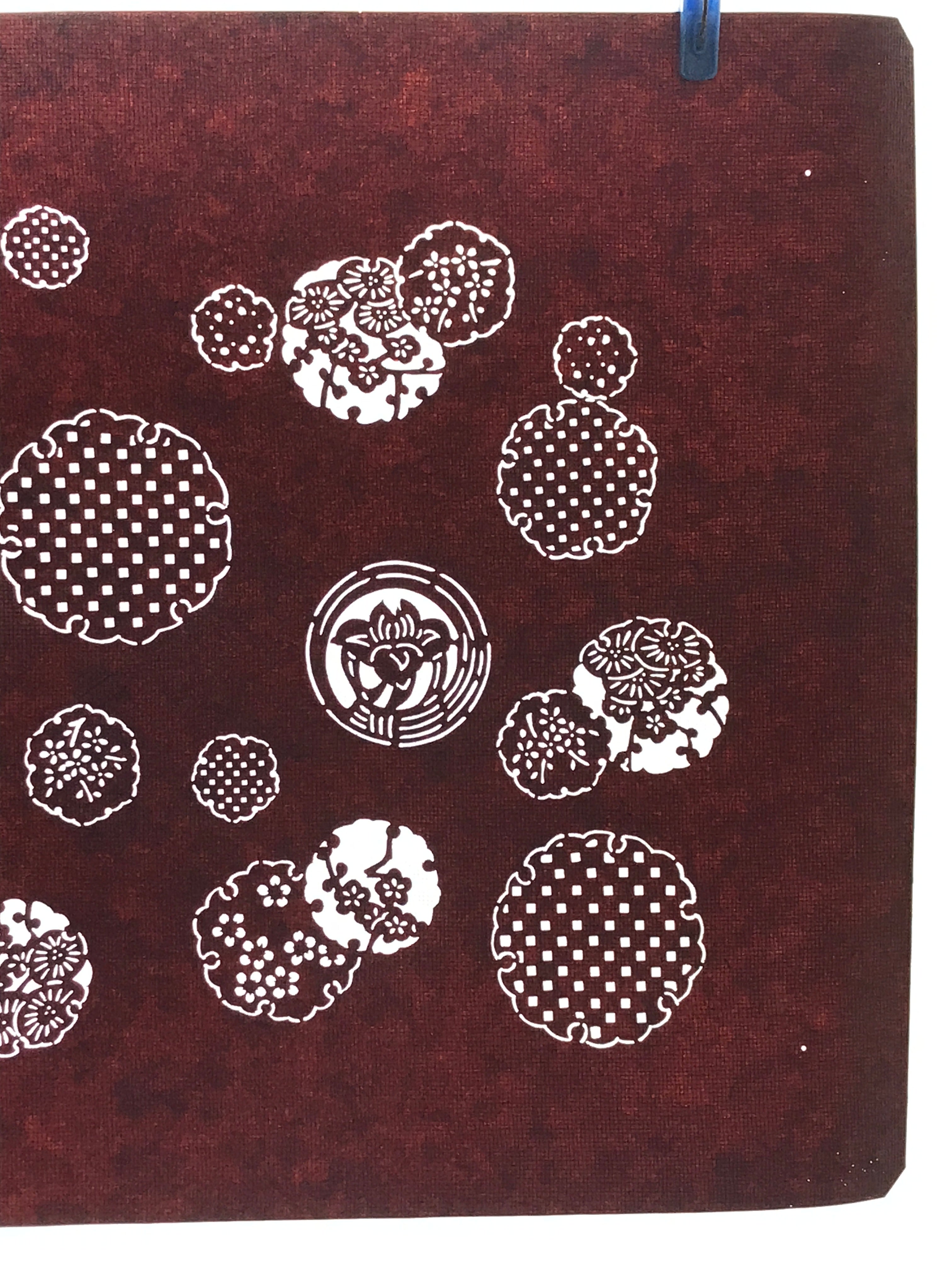 Antique Japanese Katagami Paper Kimono Stencil Katazome Flower Medley A627