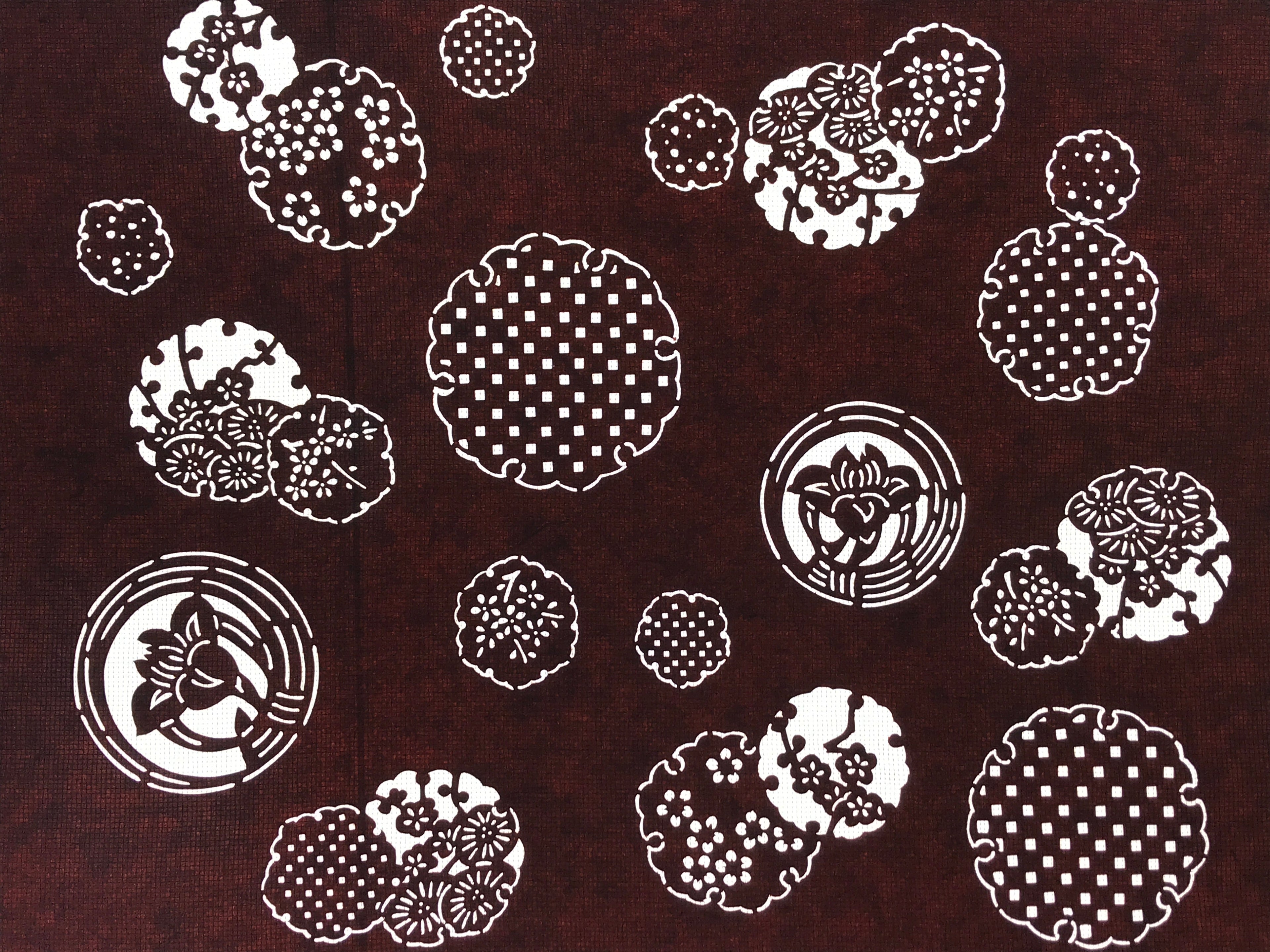 Antique Japanese Katagami Paper Kimono Stencil Katazome Flower Medley A627