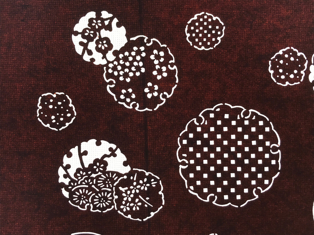 Antique Japanese Katagami Paper Kimono Stencil Katazome Flower Medley A627