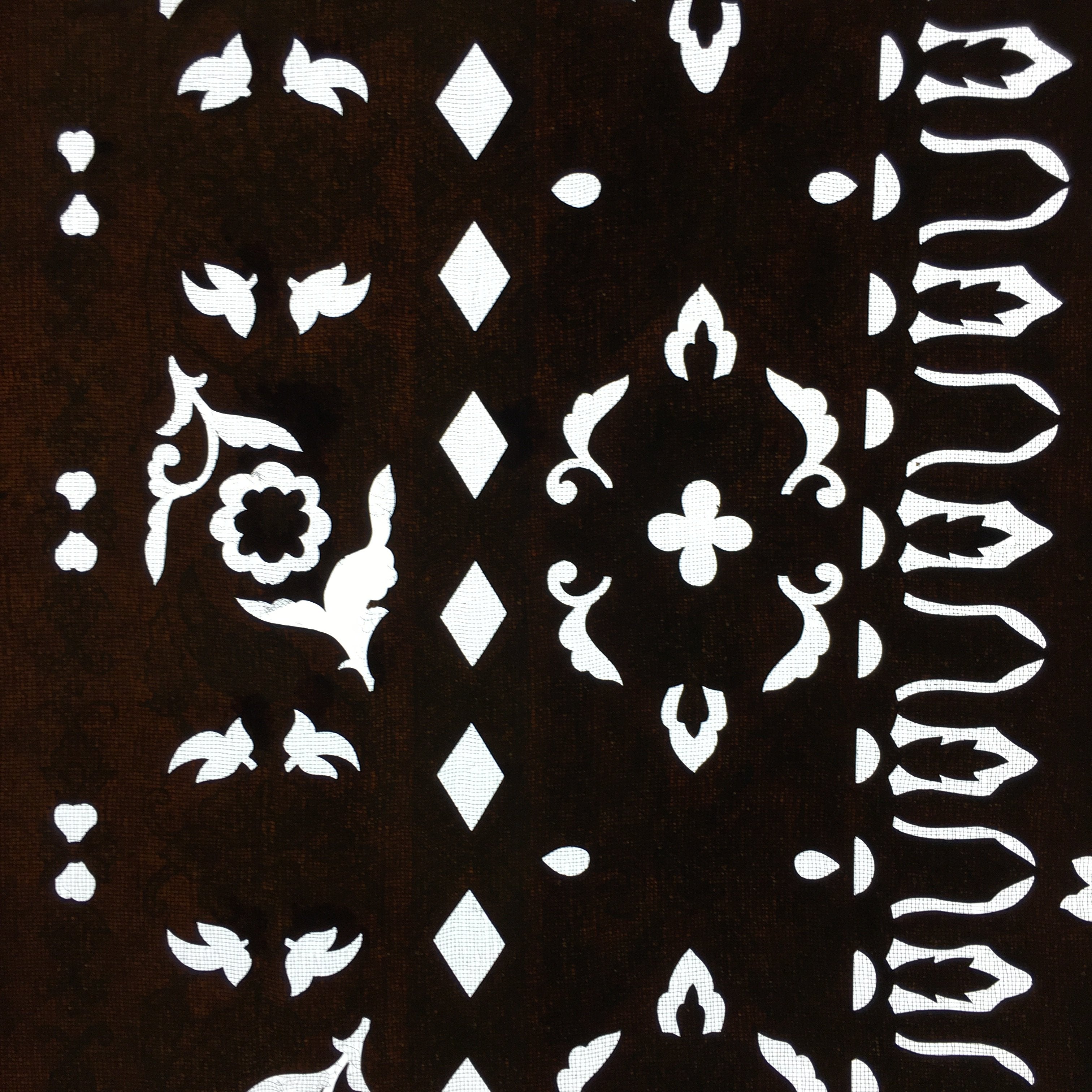 Antique Japanese Katagami Paper Kimono Stencil Katazome Flower Pattern C840