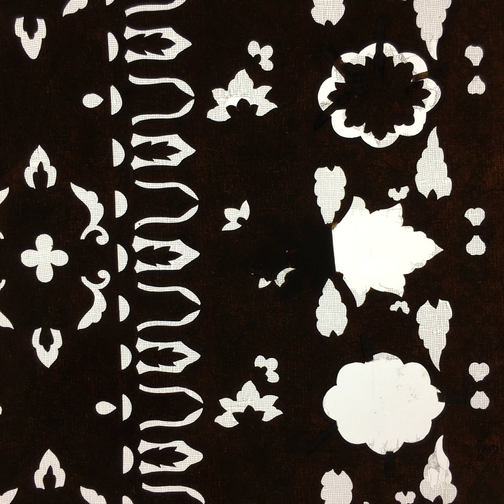 Antique Japanese Katagami Paper Kimono Stencil Katazome Flower Pattern C840