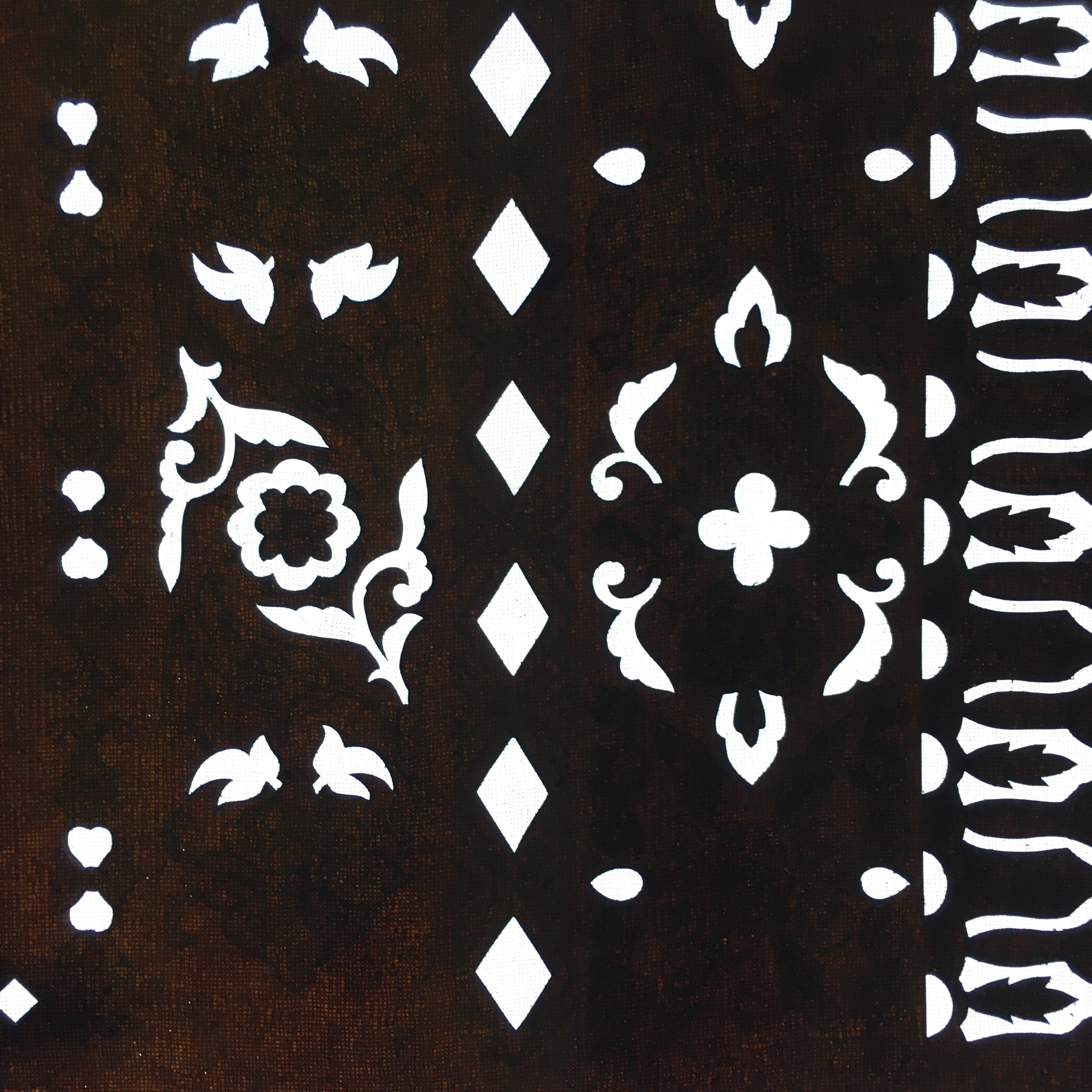 Antique Japanese Katagami Paper Kimono Stencil Katazome Flower Pattern C840