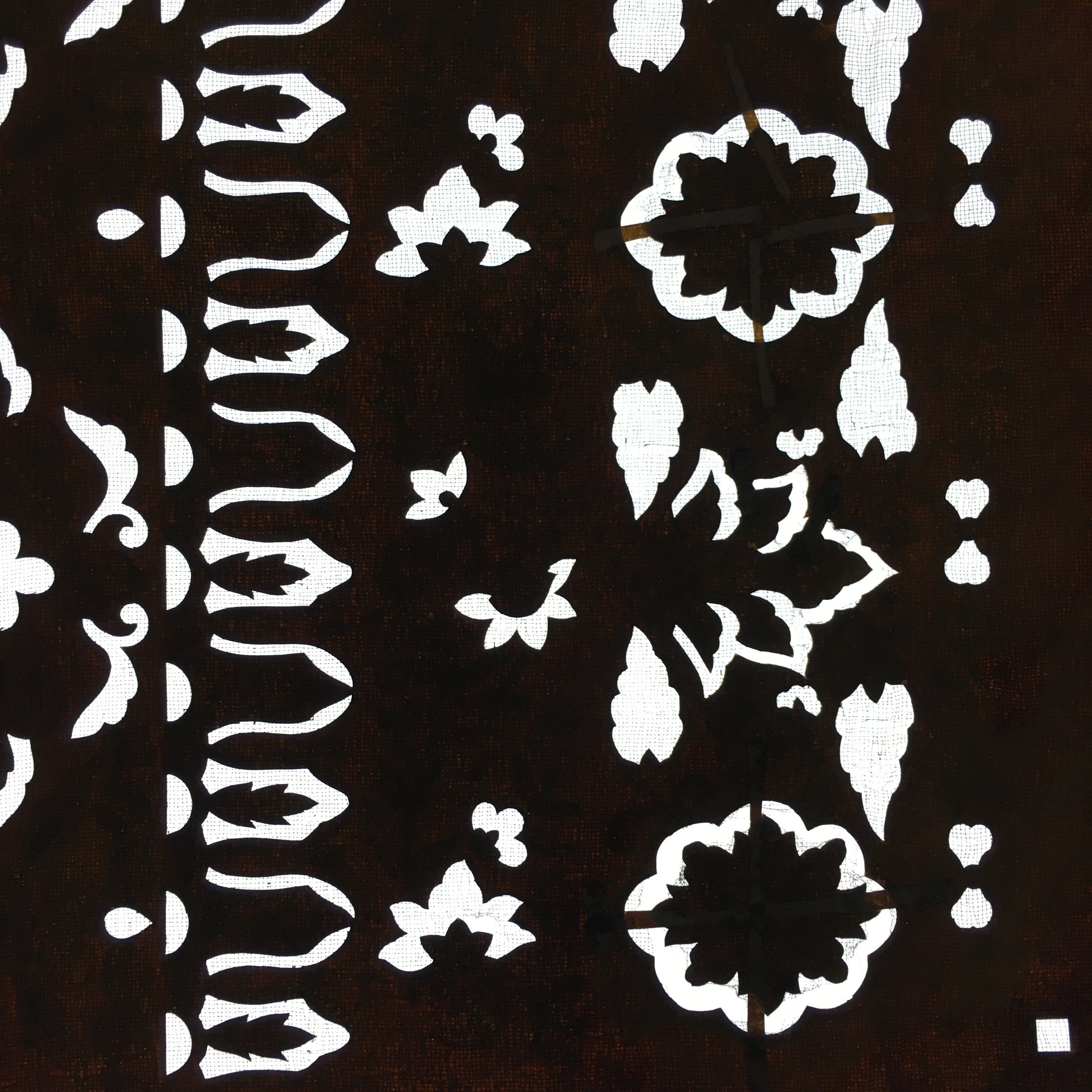 Antique Japanese Katagami Paper Kimono Stencil Katazome Flower Pattern C840