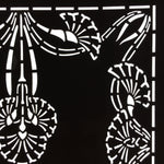 Antique Japanese Katagami Paper Kimono Stencil Katazome Flower Pattern C843