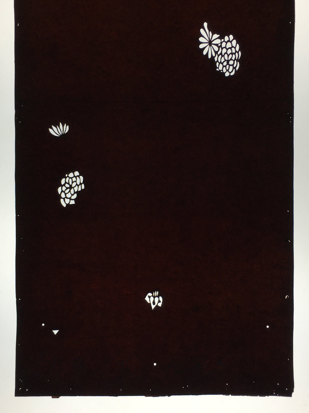 Antique Japanese Katagami Paper Kimono Stencil Katazome Flower Pattern C857