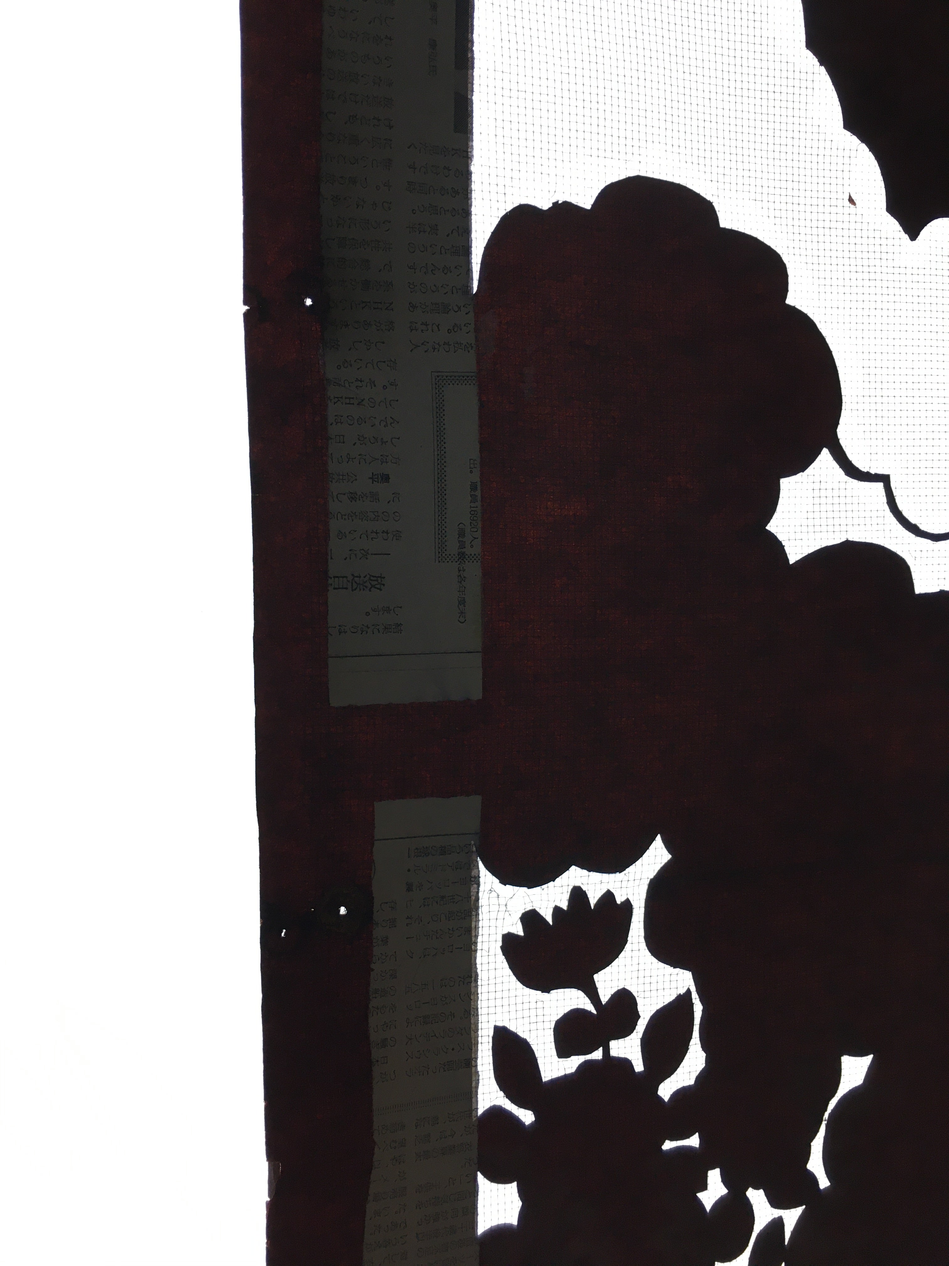 Antique Japanese Katagami Paper Kimono Stencil Katazome Garden Pattern C864