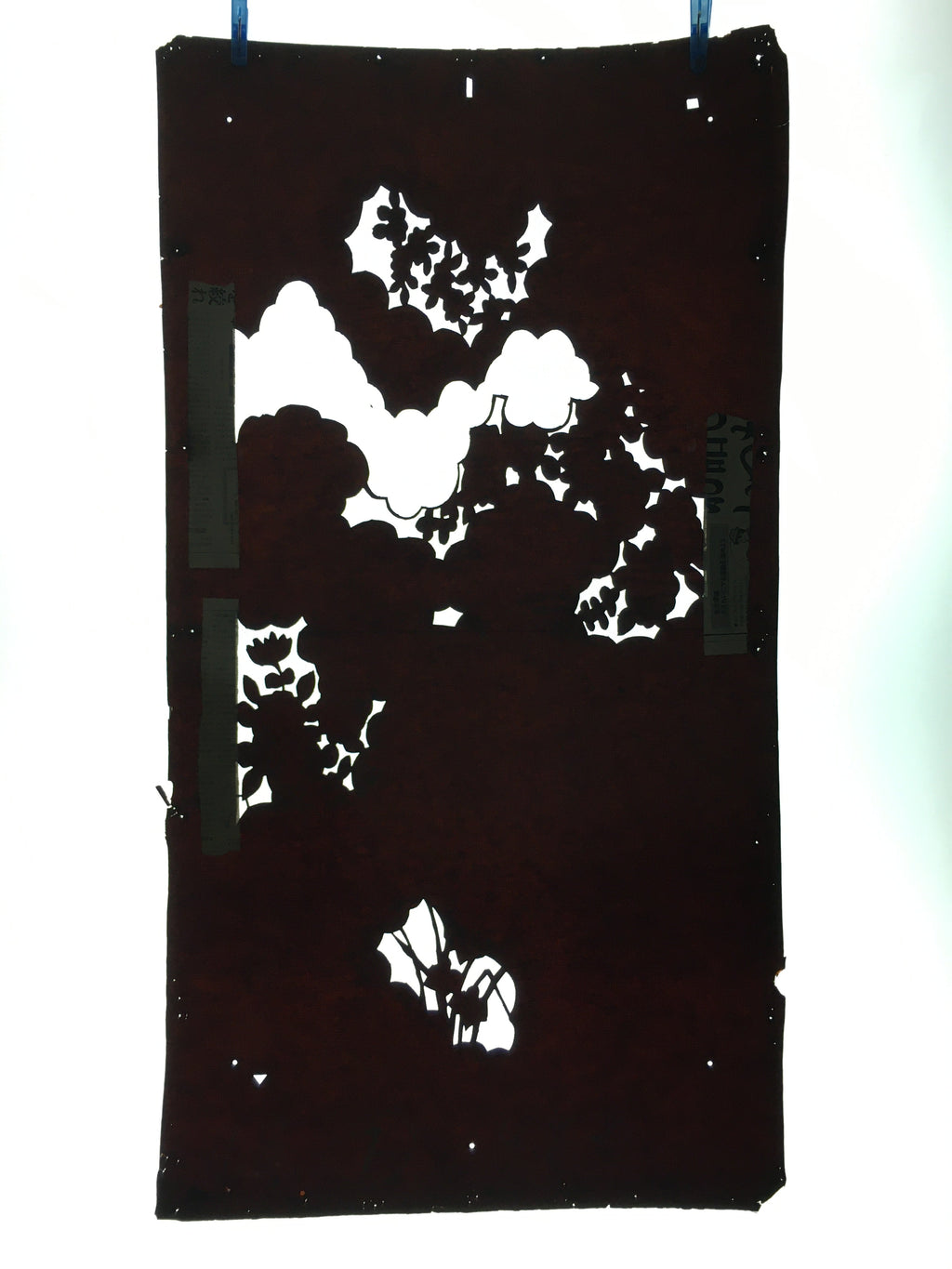Antique Japanese Katagami Paper Kimono Stencil Katazome Garden Pattern C864