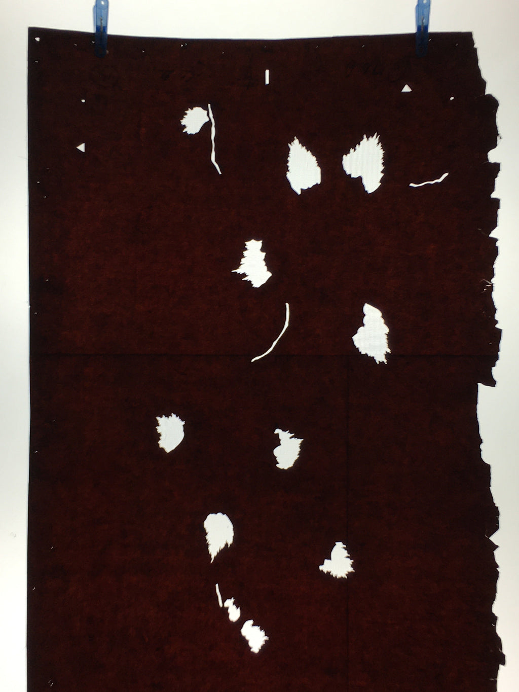 Antique Japanese Katagami Paper Kimono Stencil Katazome Leaf Pattern C852