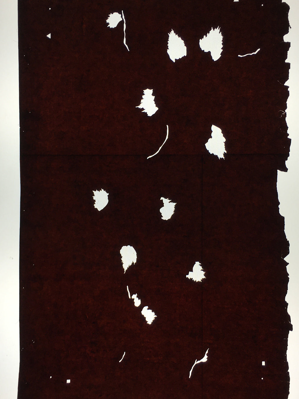 Antique Japanese Katagami Paper Kimono Stencil Katazome Leaf Pattern C852