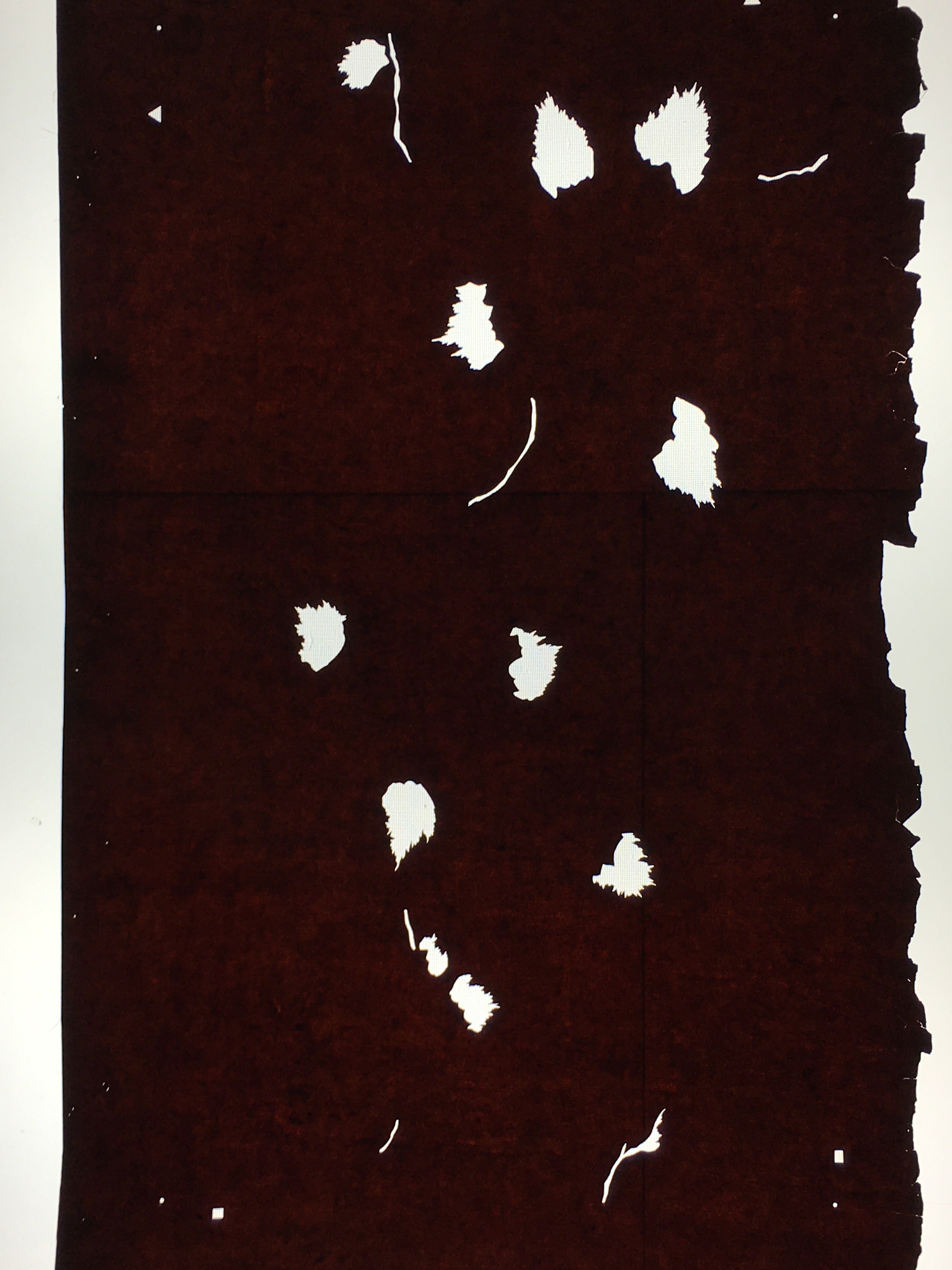 Antique Japanese Katagami Paper Kimono Stencil Katazome Leaf Pattern C852