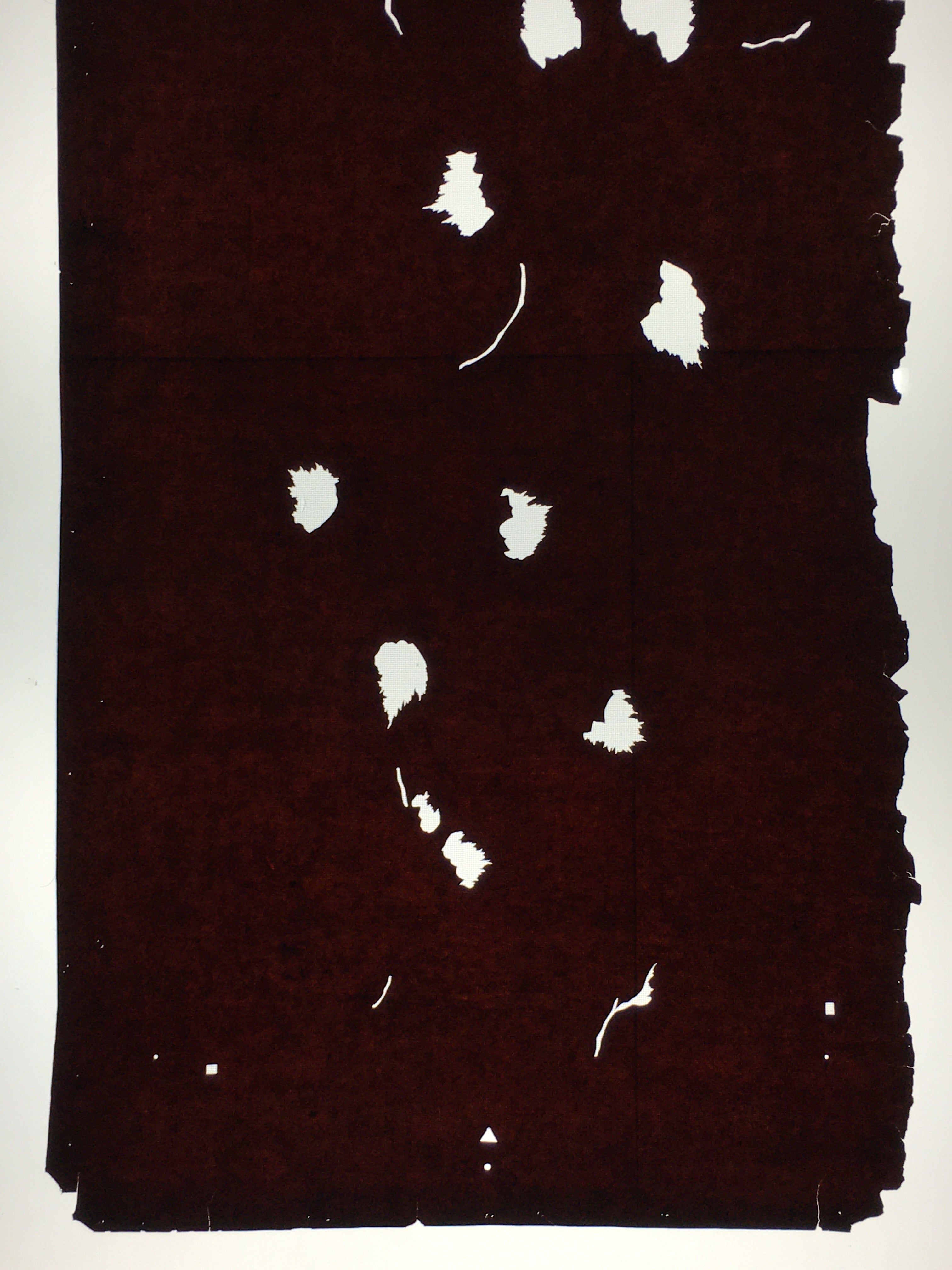 Antique Japanese Katagami Paper Kimono Stencil Katazome Leaf Pattern C852