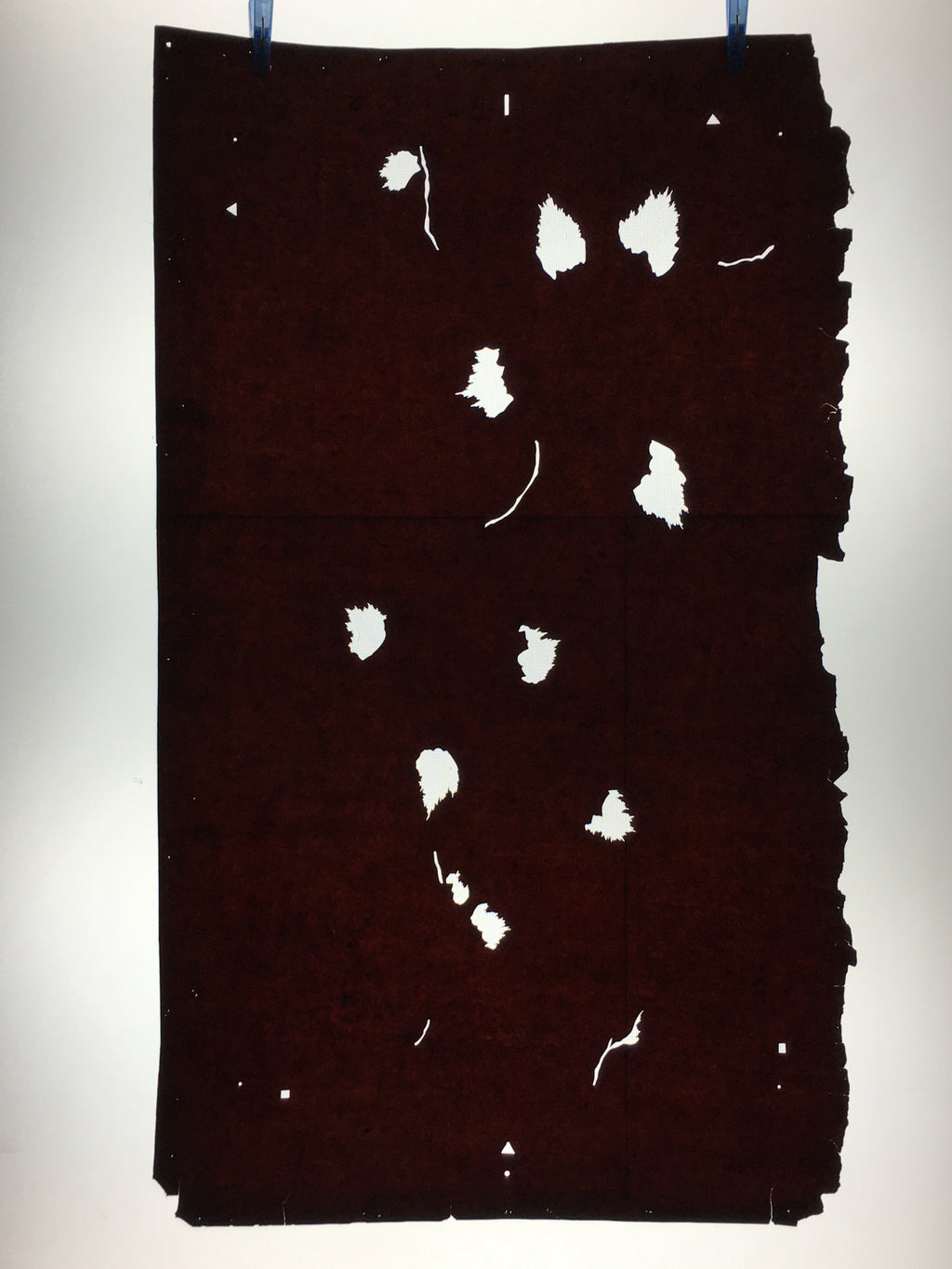 Antique Japanese Katagami Paper Kimono Stencil Katazome Leaf Pattern C852