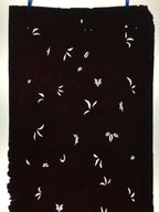 Antique Japanese Katagami Paper Kimono Stencil Katazome Leaf Pattern C871