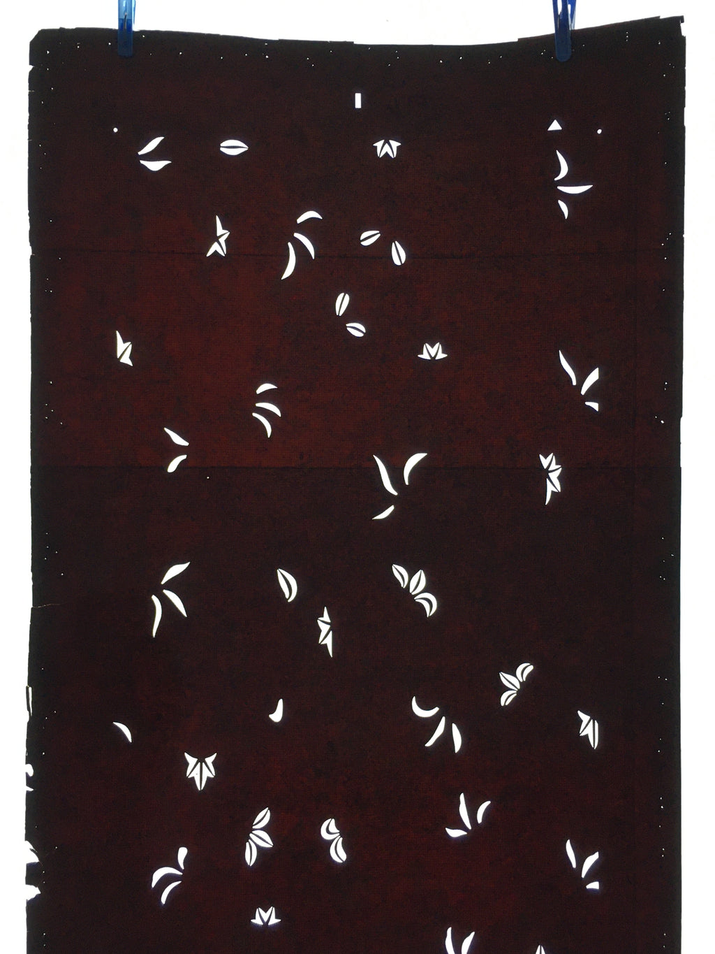 Antique Japanese Katagami Paper Kimono Stencil Katazome Leaf Pattern C877