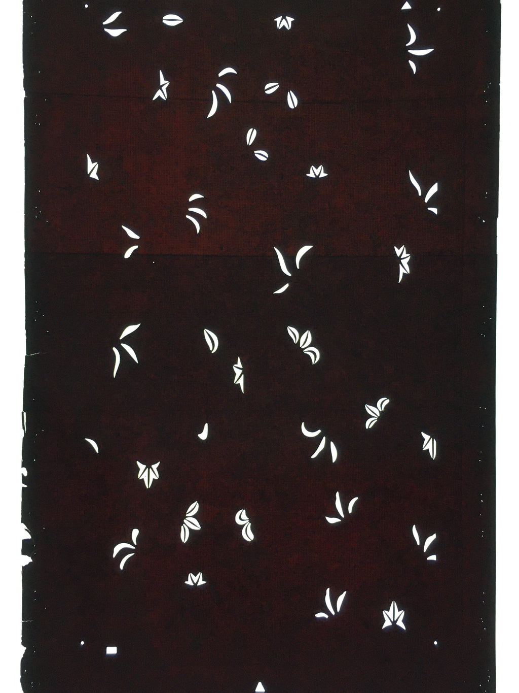 Antique Japanese Katagami Paper Kimono Stencil Katazome Leaf Pattern C877