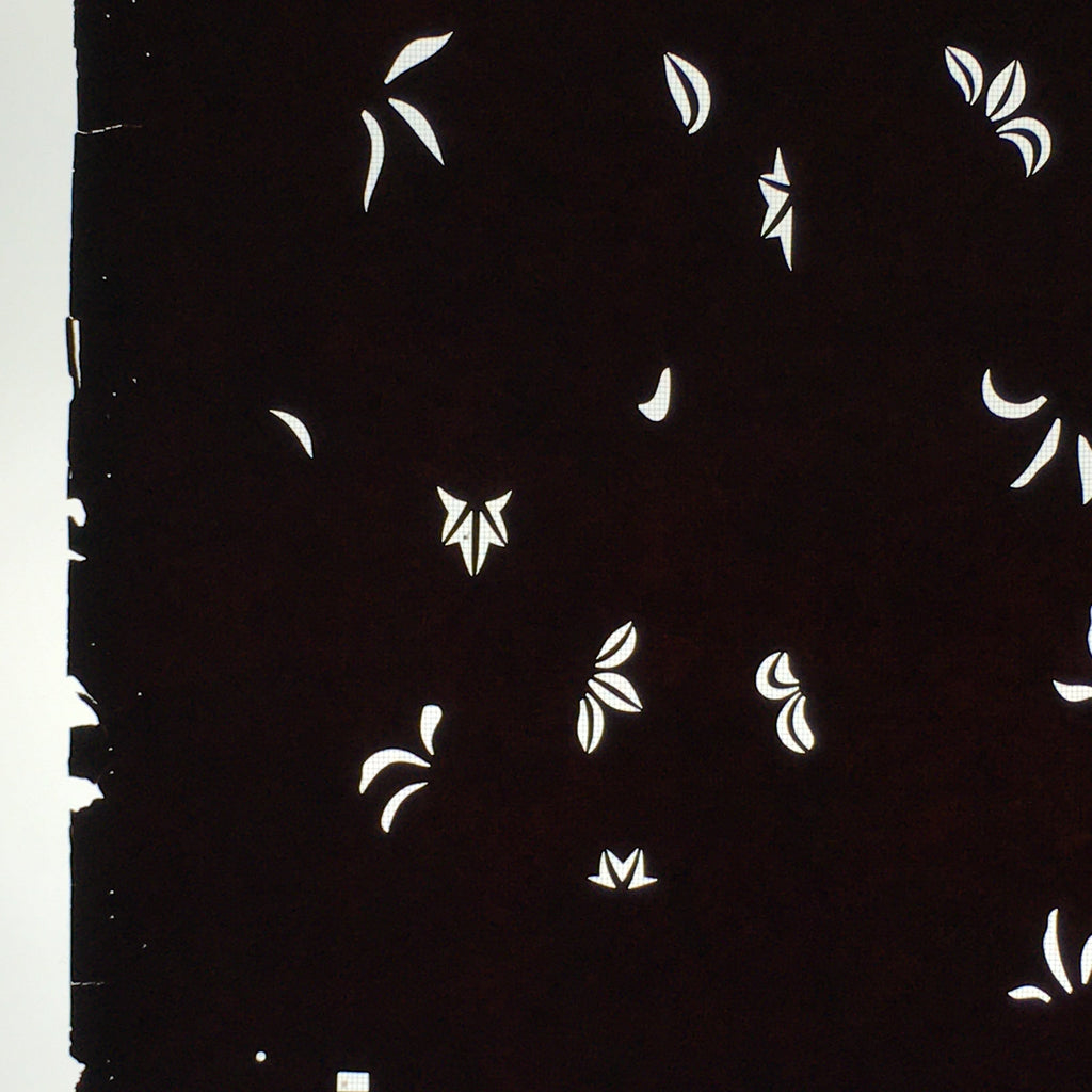 Antique Japanese Katagami Paper Kimono Stencil Katazome Leaf Pattern C877
