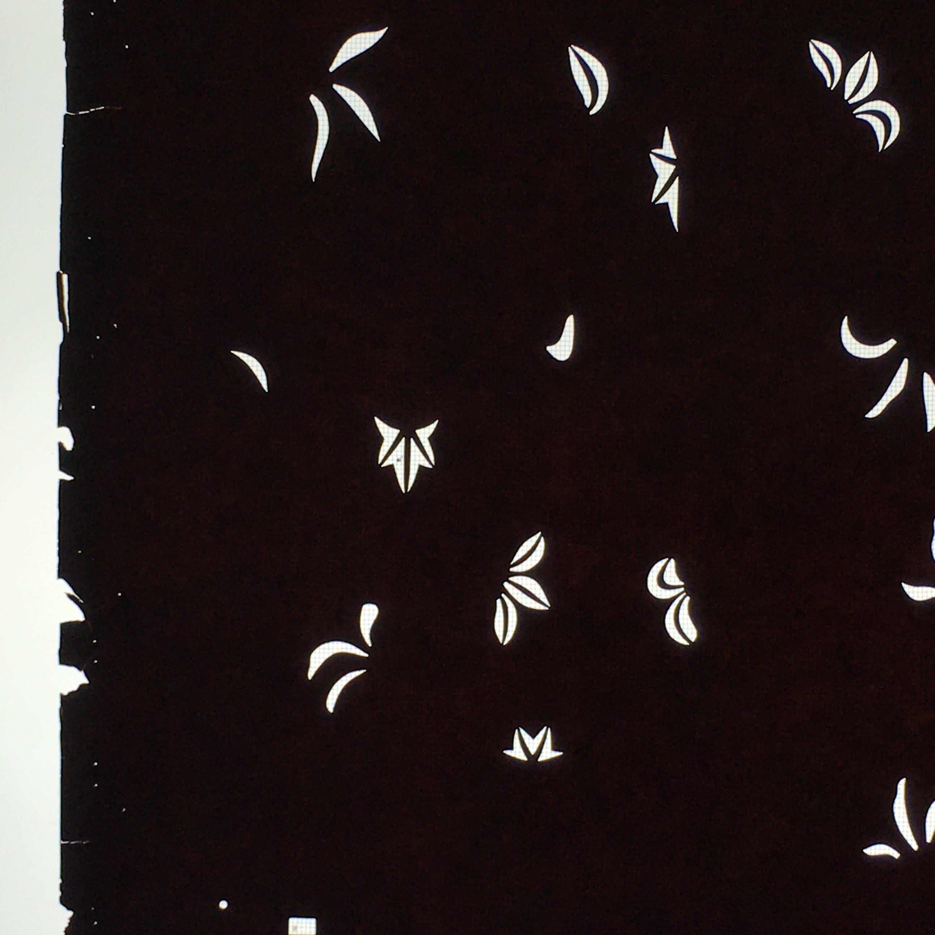 Antique Japanese Katagami Paper Kimono Stencil Katazome Leaf Pattern C877