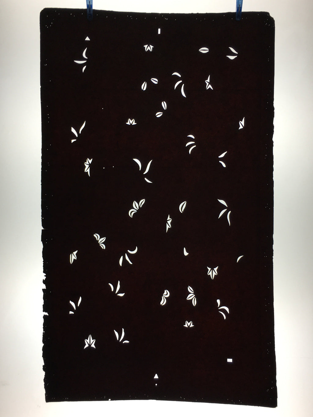 Antique Japanese Katagami Paper Kimono Stencil Katazome Leaf Pattern C882