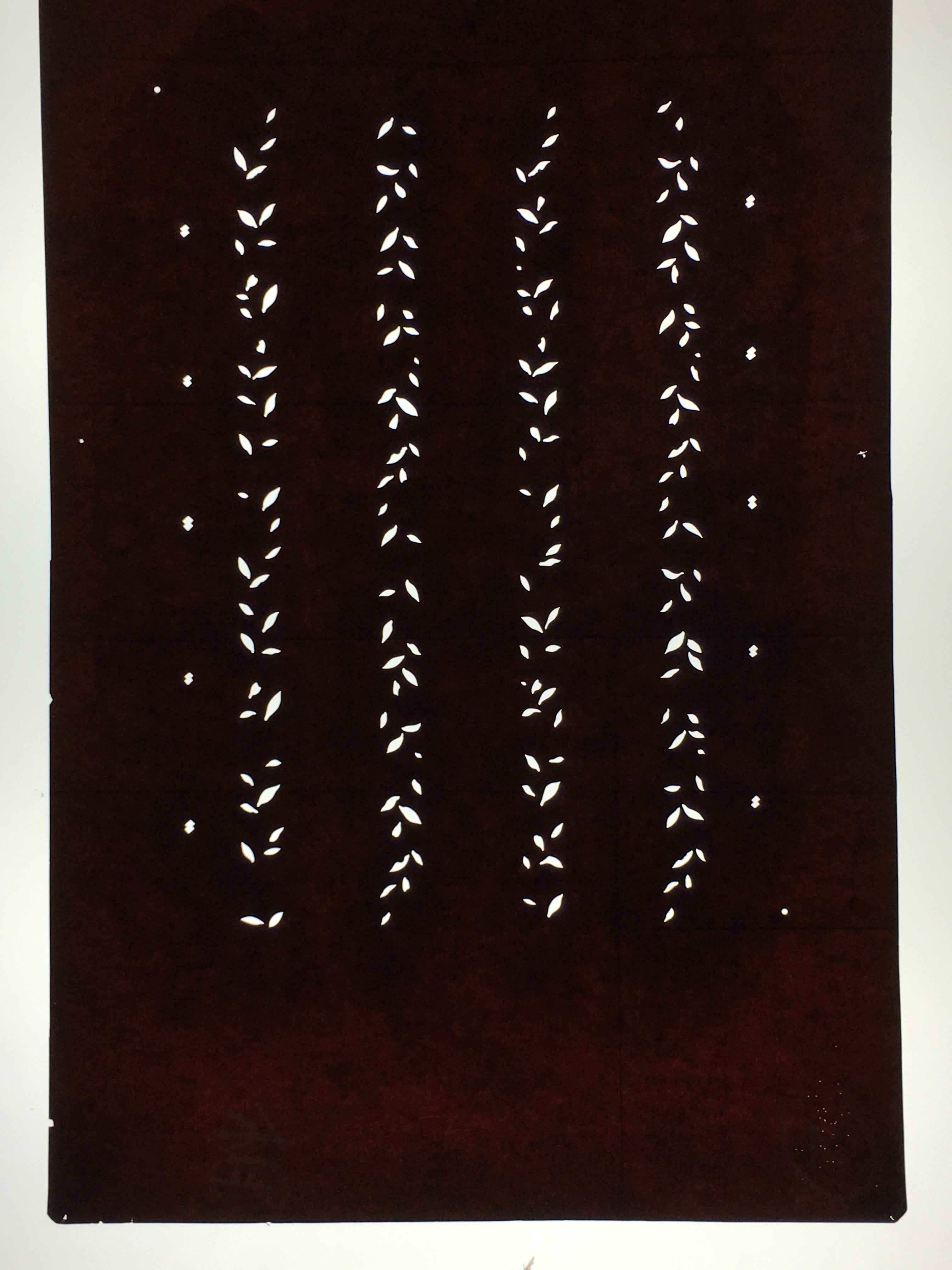 Antique Japanese Katagami Paper Kimono Stencil Katazome Leaf Pattern C883