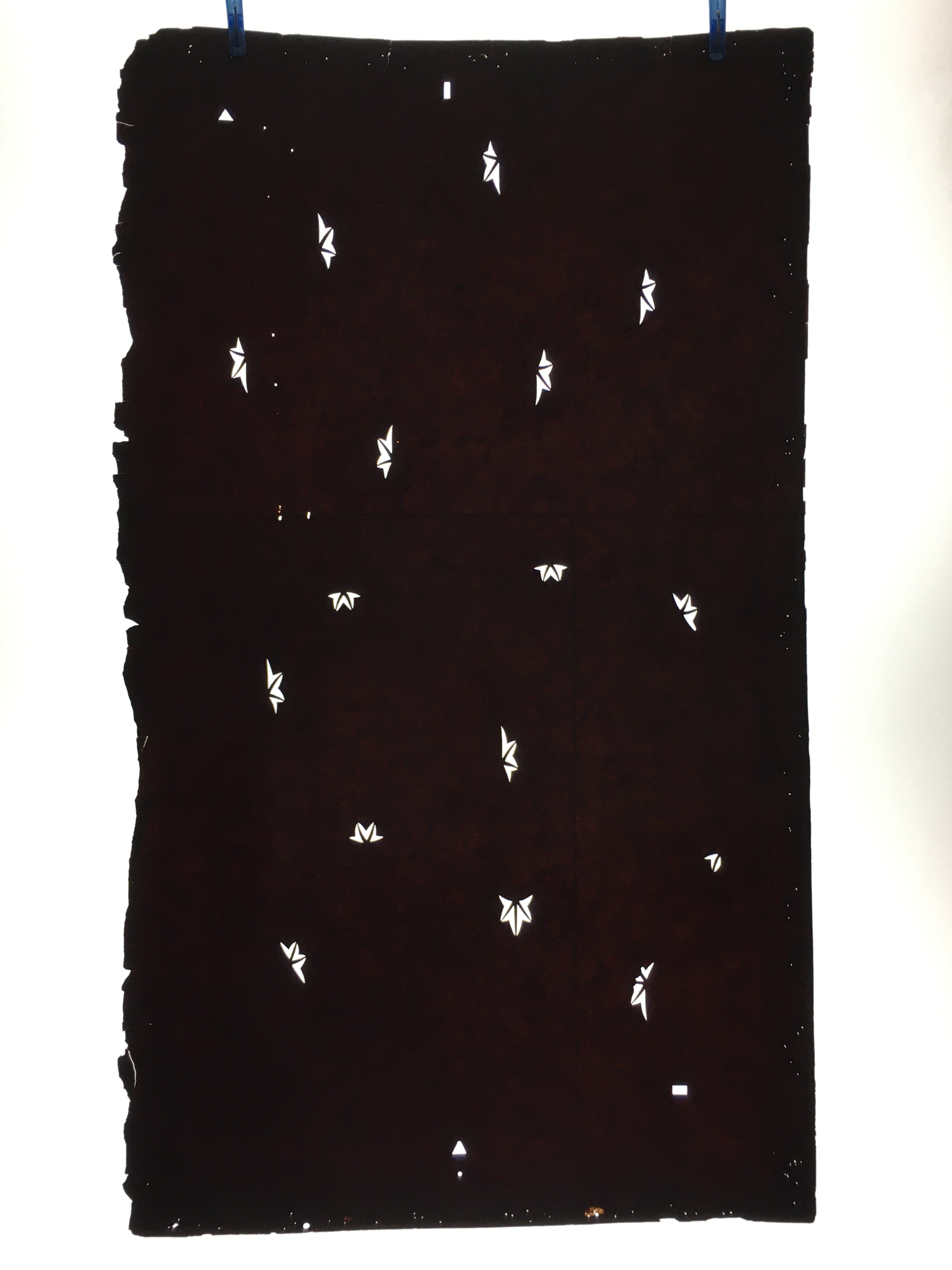 Antique Japanese Katagami Paper Kimono Stencil Katazome Momiji Leaf Pattern C849
