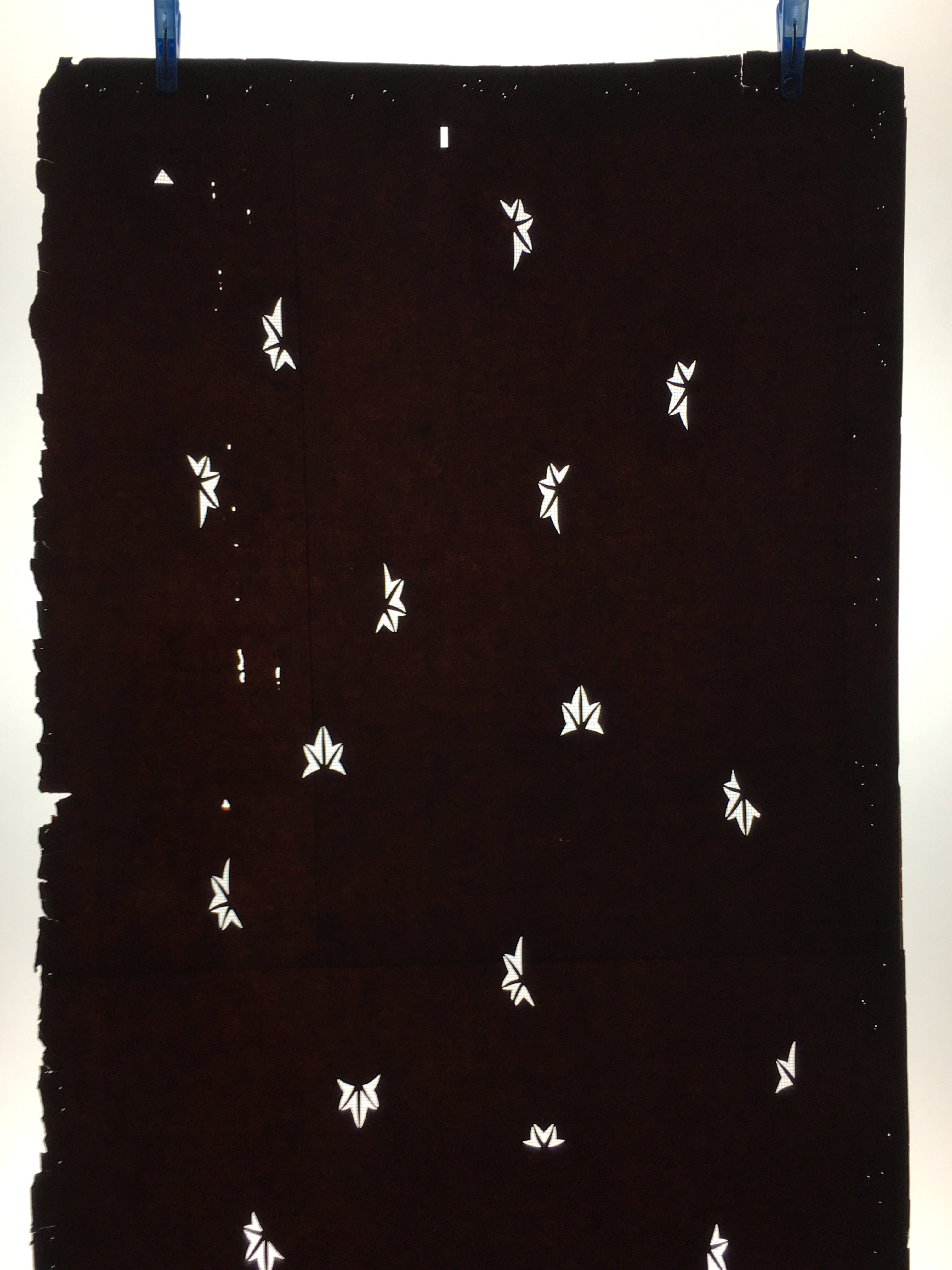 Antique Japanese Katagami Paper Kimono Stencil Katazome Momiji Leaf Pattern C850