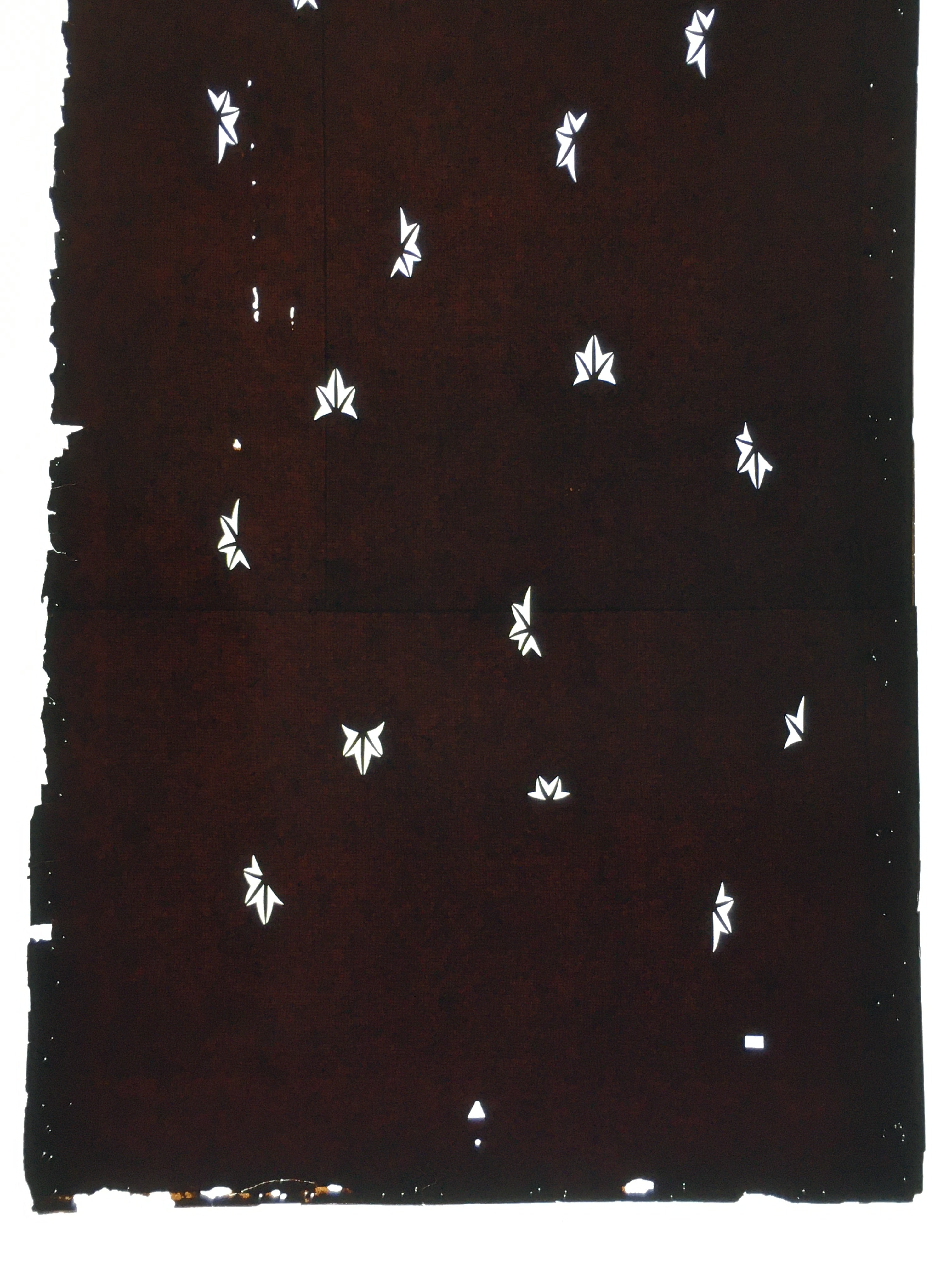 Antique Japanese Katagami Paper Kimono Stencil Katazome Momiji Leaf Pattern C850