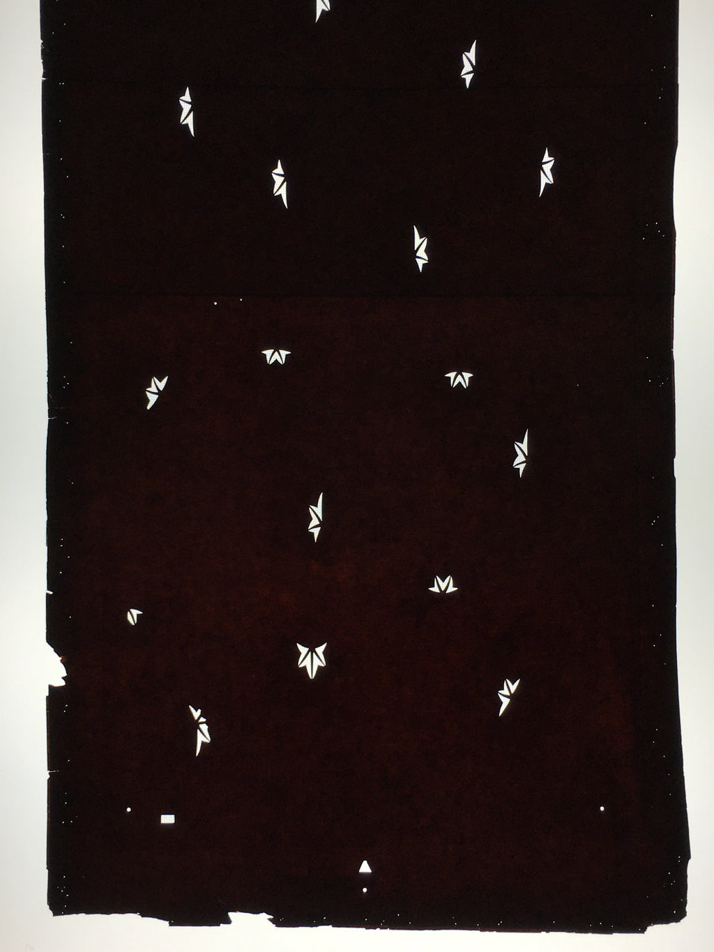 Antique Japanese Katagami Paper Kimono Stencil Katazome Momiji Leaf Pattern C876